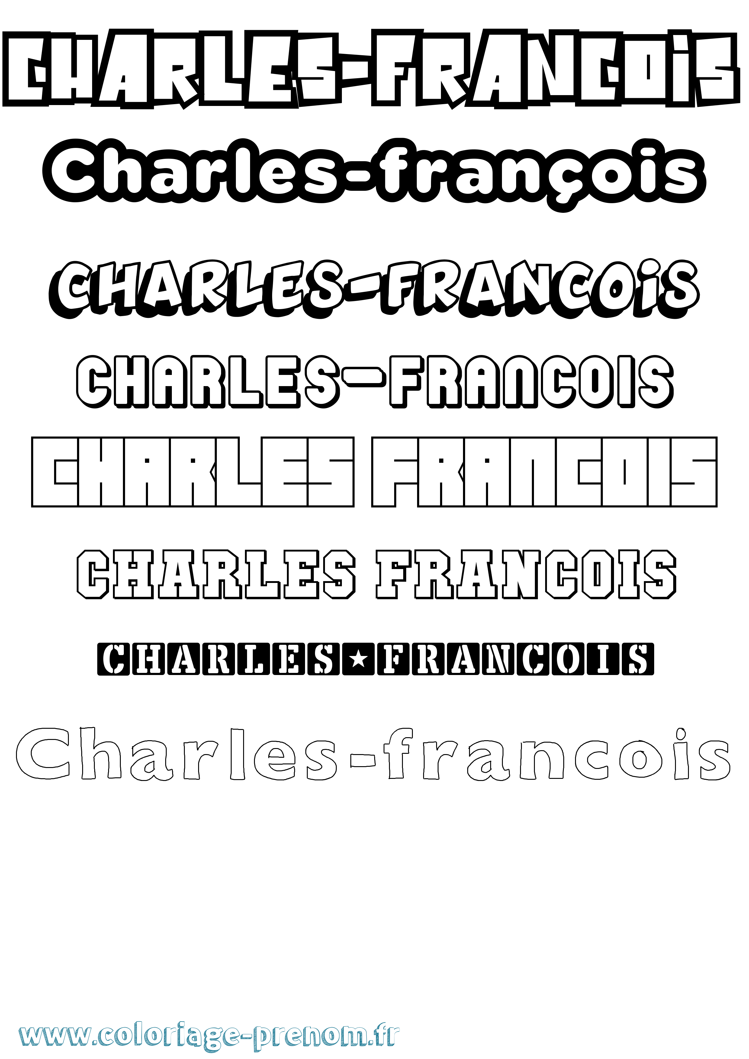 Coloriage Charles-François Simple Coloriage prénom Charles-François Simple