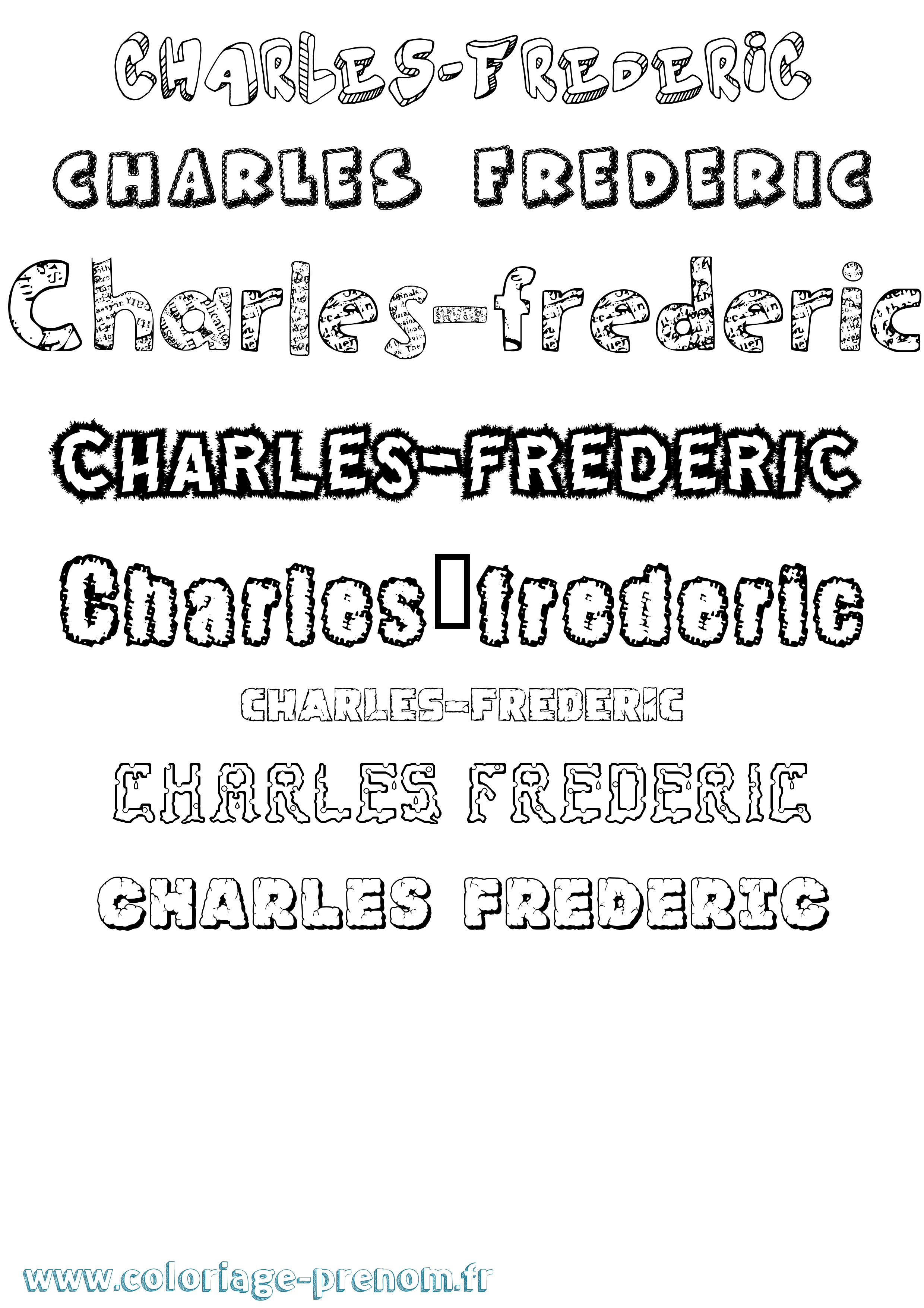 Coloriage Charles-Frédéric Destructuré Coloriage prénom Charles-Frédéric Destructuré