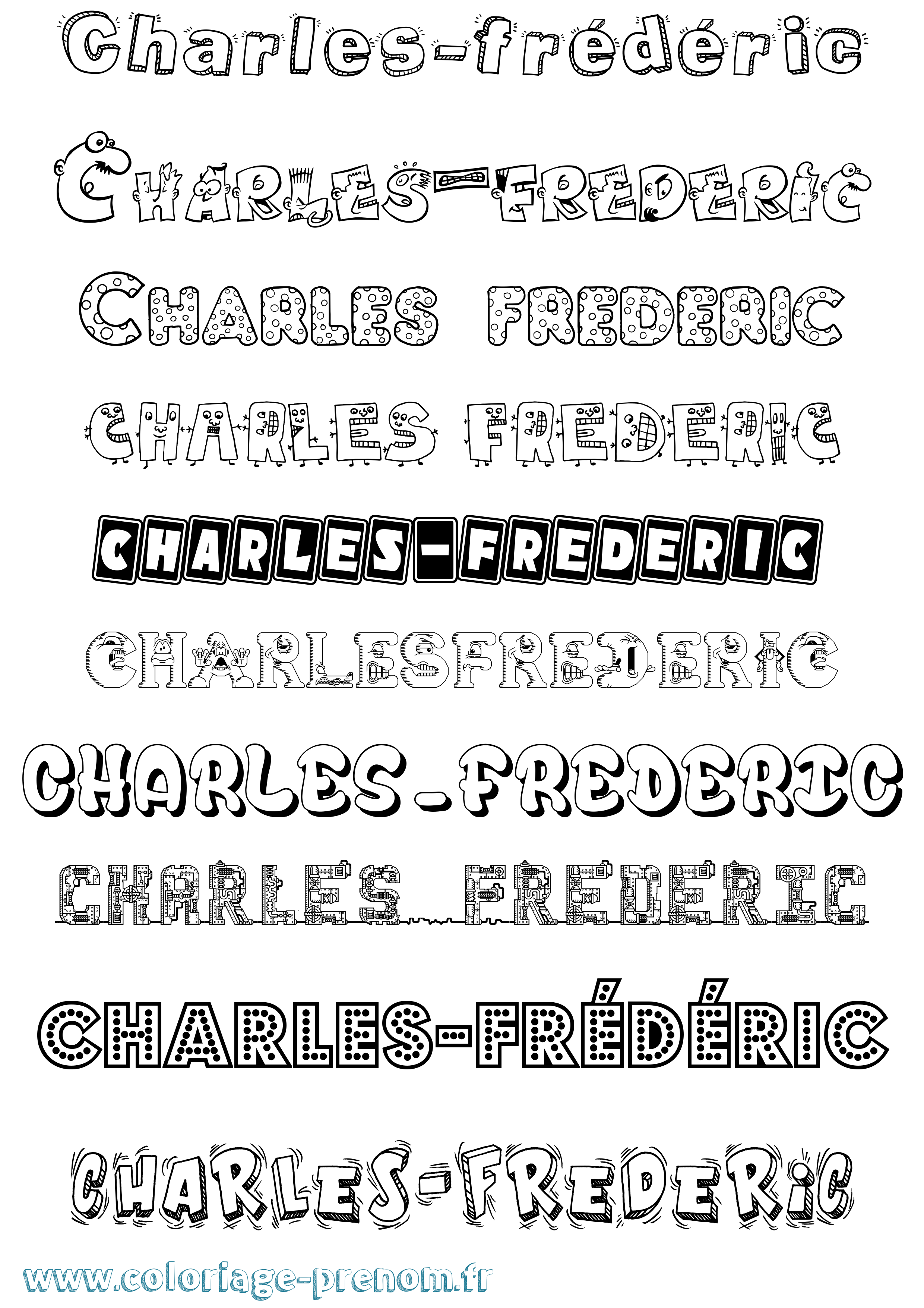 Coloriage Charles-Frédéric Fun Coloriage prénom Charles-Frédéric Fun