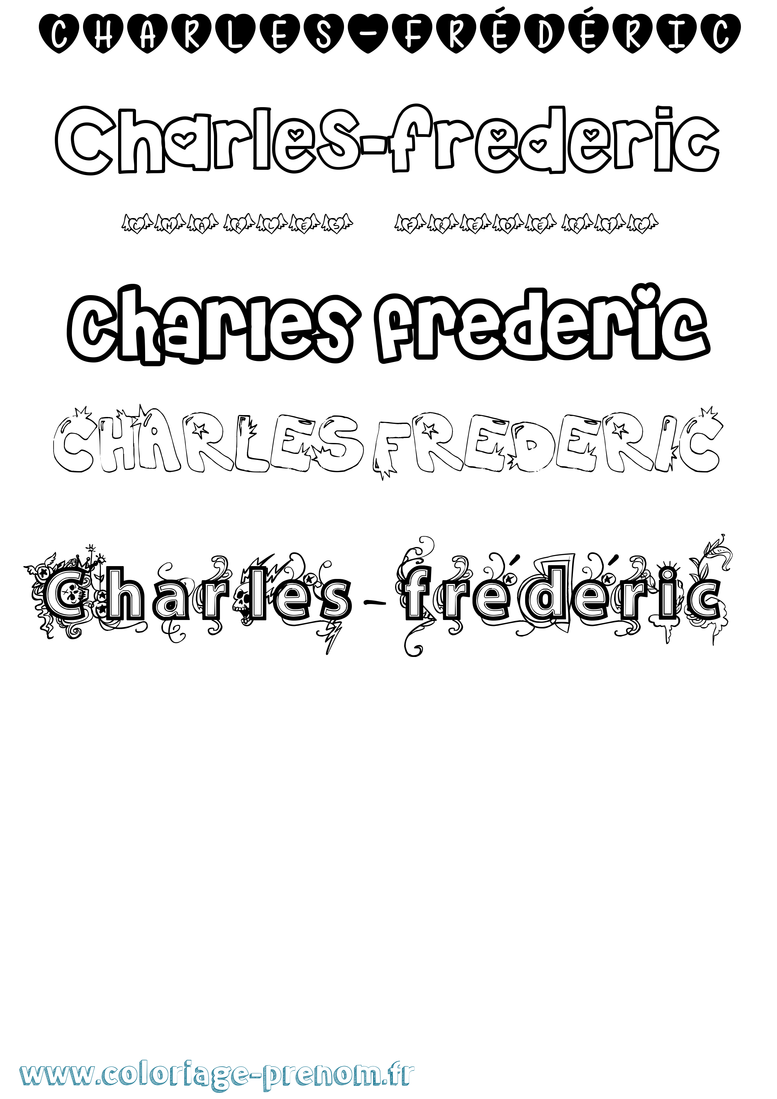 Coloriage Charles-Frédéric Girly Coloriage prénom Charles-Frédéric Girly