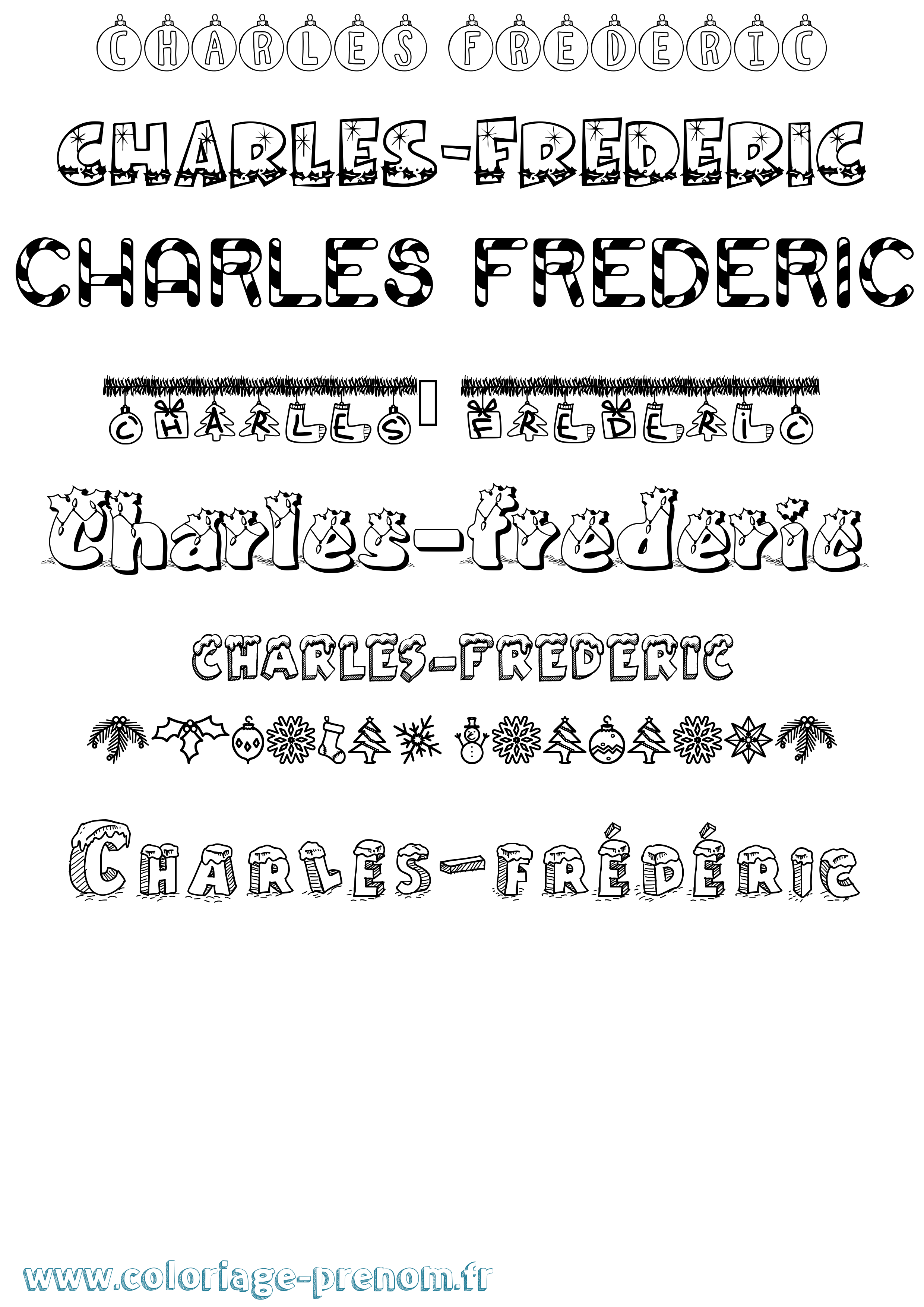 Coloriage Charles-Frédéric Noël Coloriage prénom Charles-Frédéric Noël