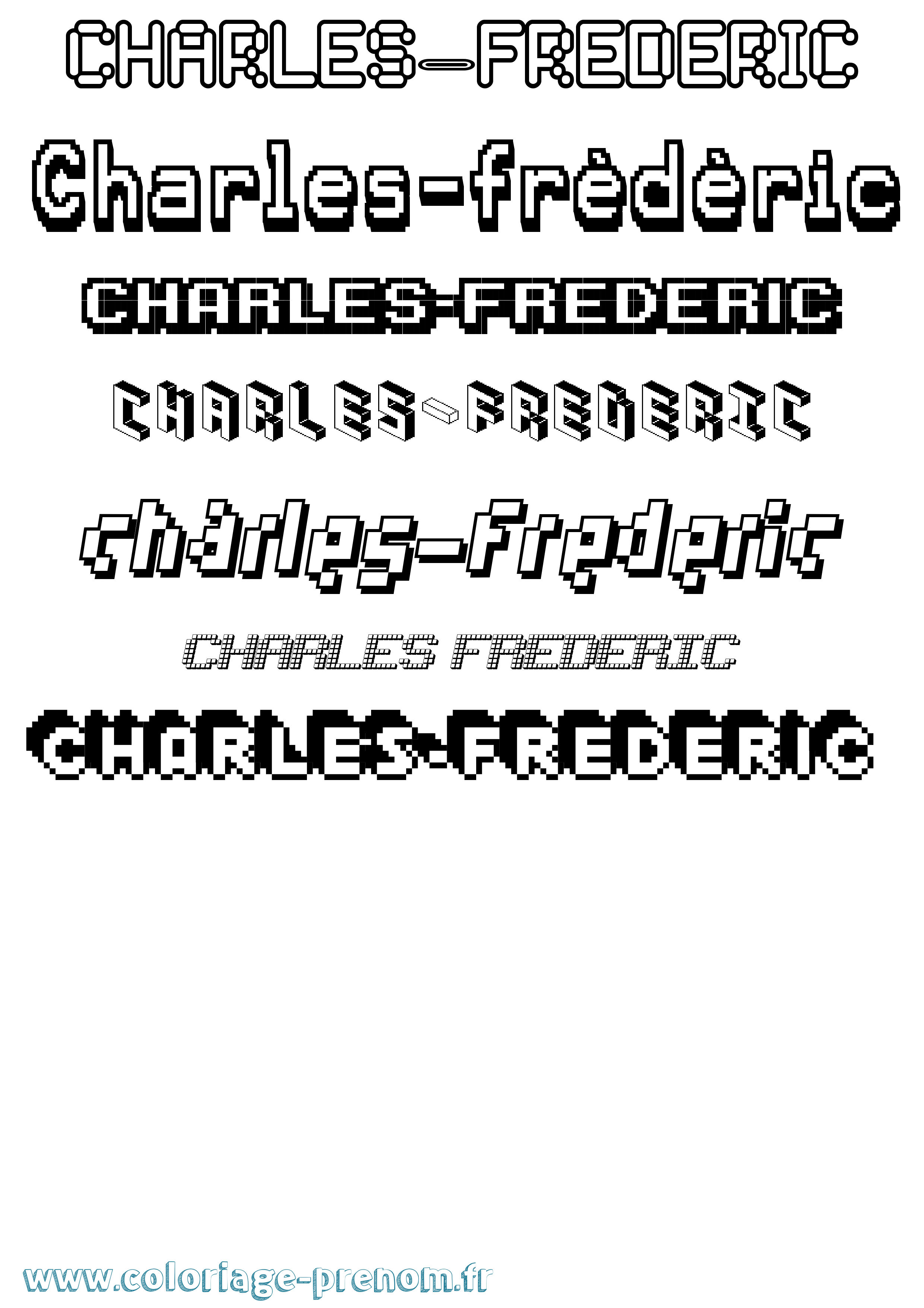 Coloriage Charles-Frédéric Pixel Coloriage prénom Charles-Frédéric Pixel