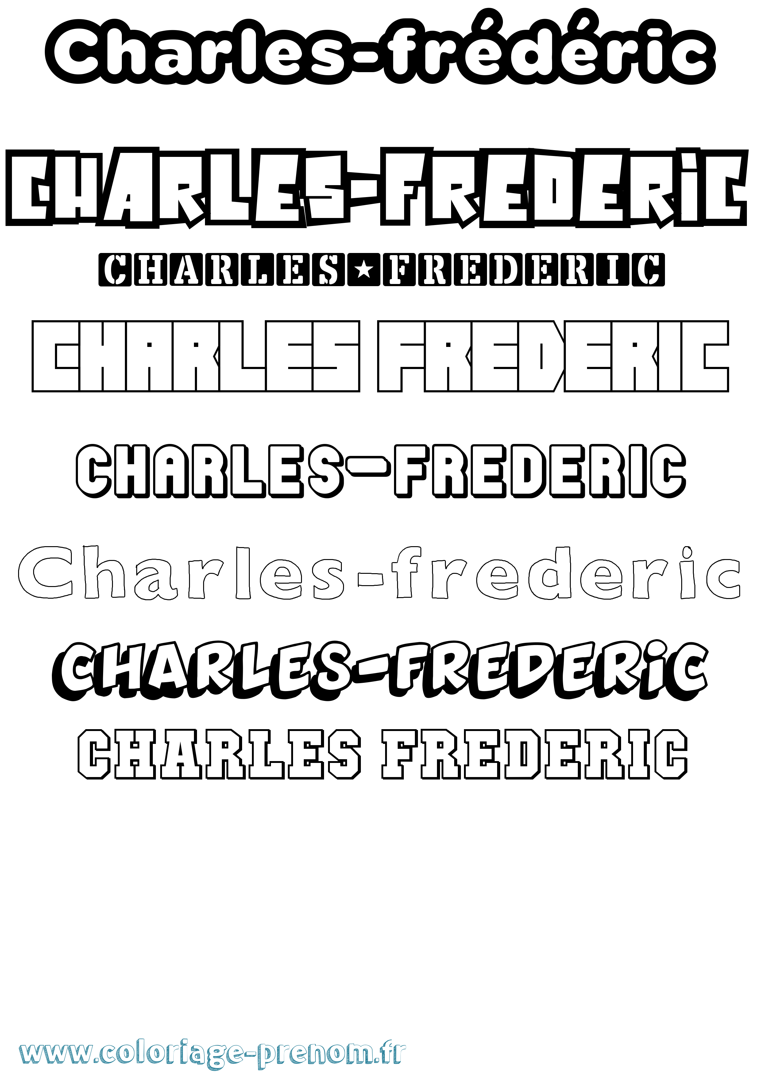 Coloriage Charles-Frédéric Simple Coloriage prénom Charles-Frédéric Simple