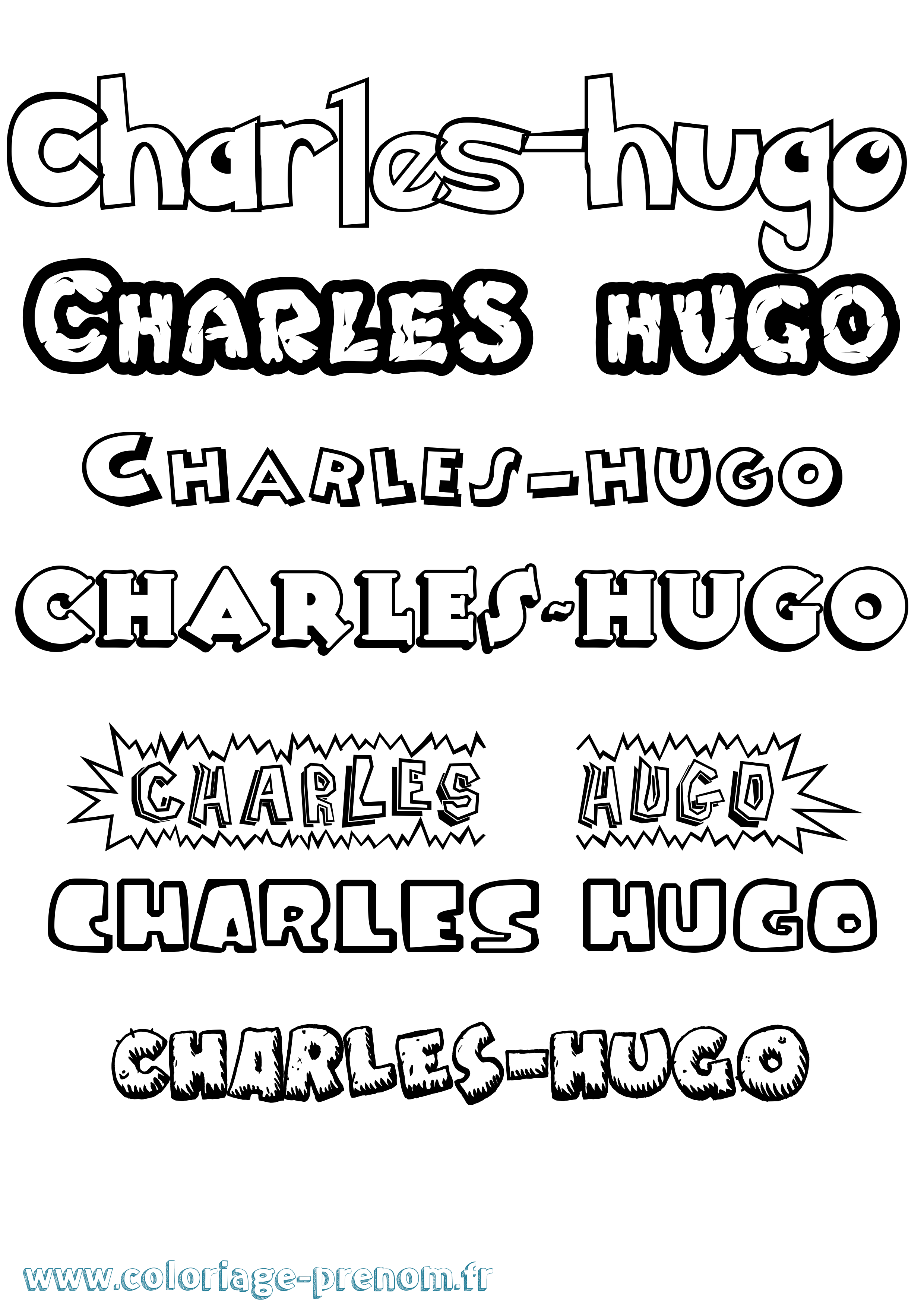 Coloriage Charles-Hugo Dessin Animé Coloriage prénom Charles-Hugo Dessin Animé