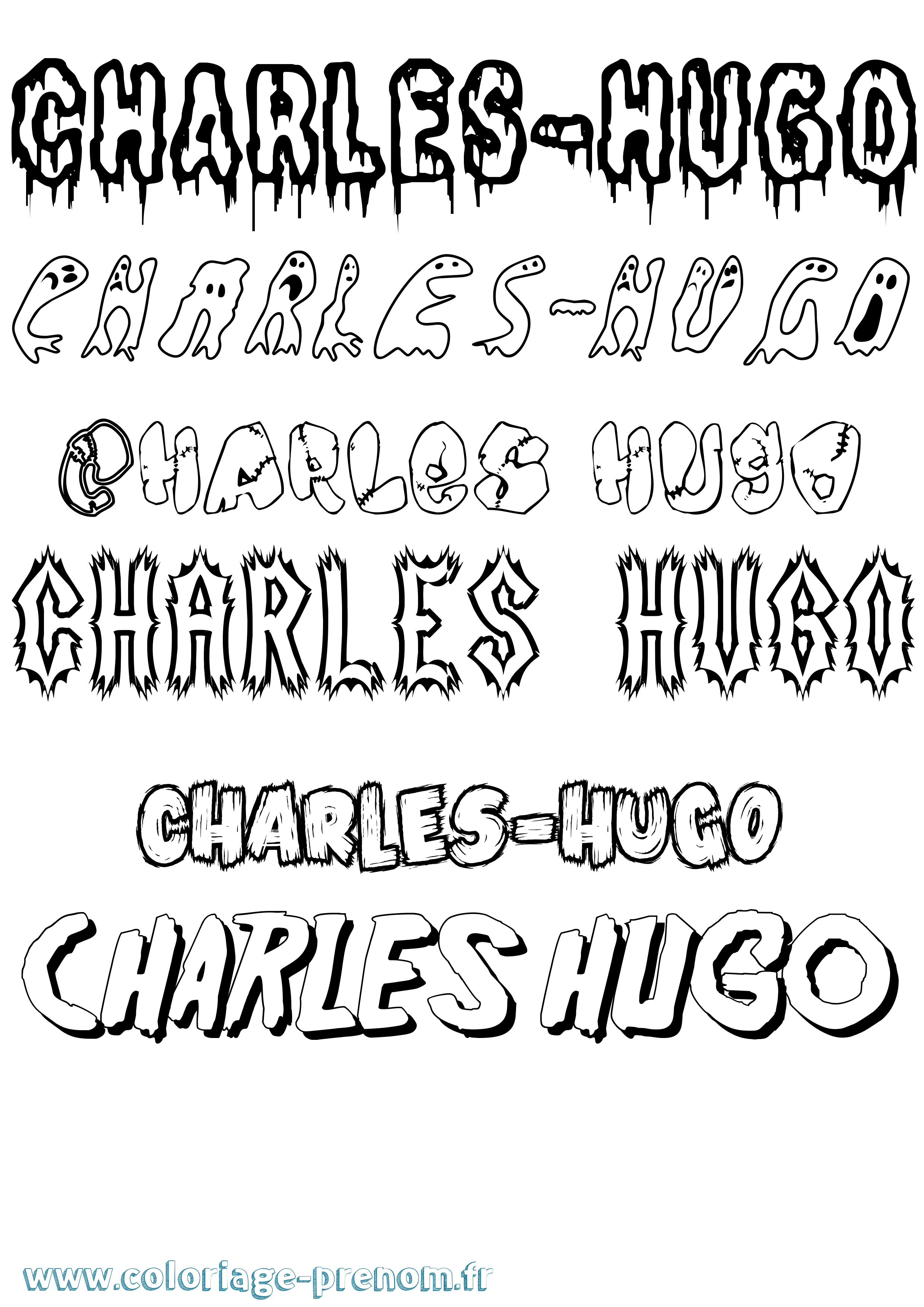 Coloriage Charles-Hugo Frisson Coloriage prénom Charles-Hugo Frisson