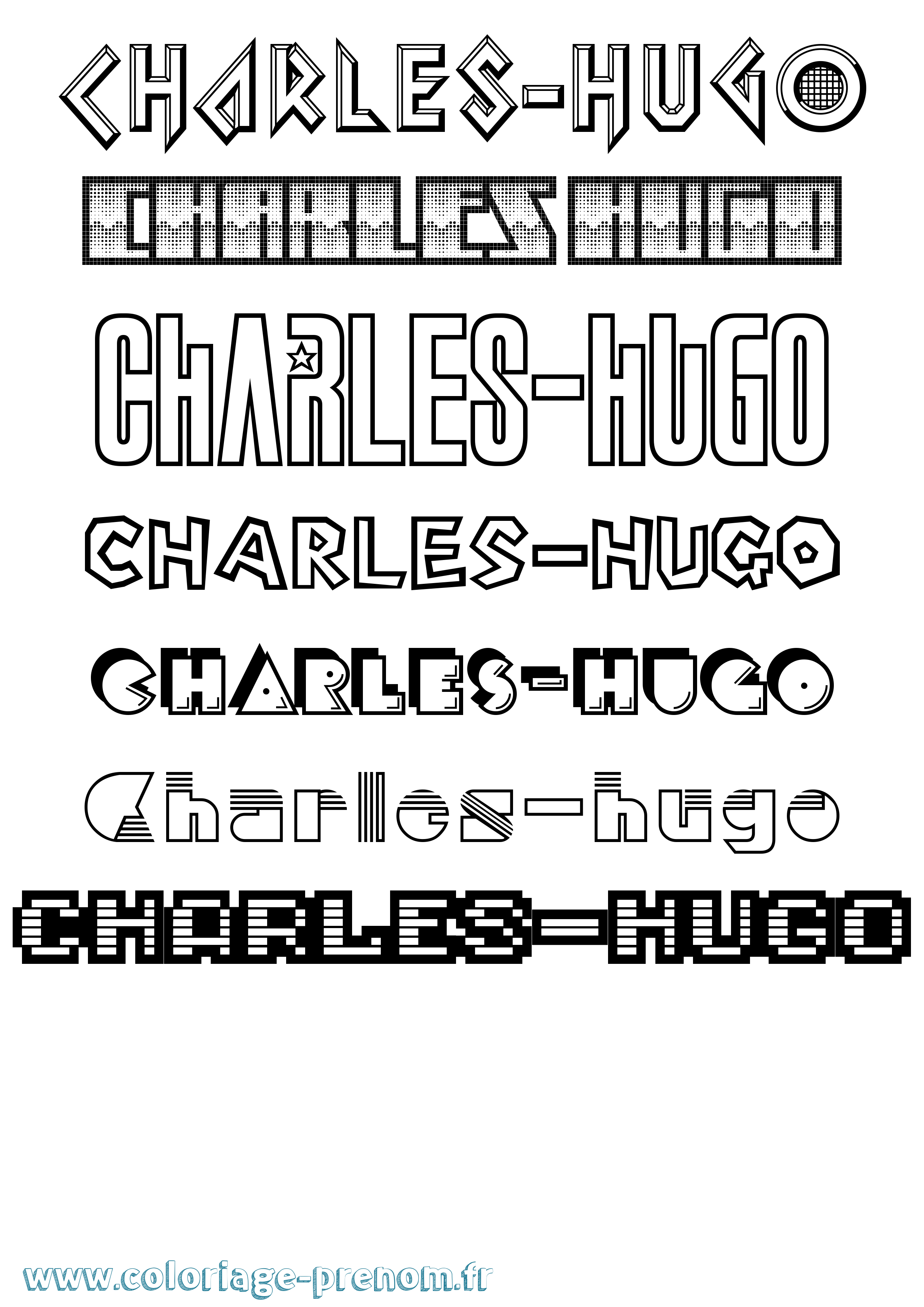 Coloriage Charles-Hugo Jeux Vidéos Coloriage prénom Charles-Hugo Jeux Vidéos