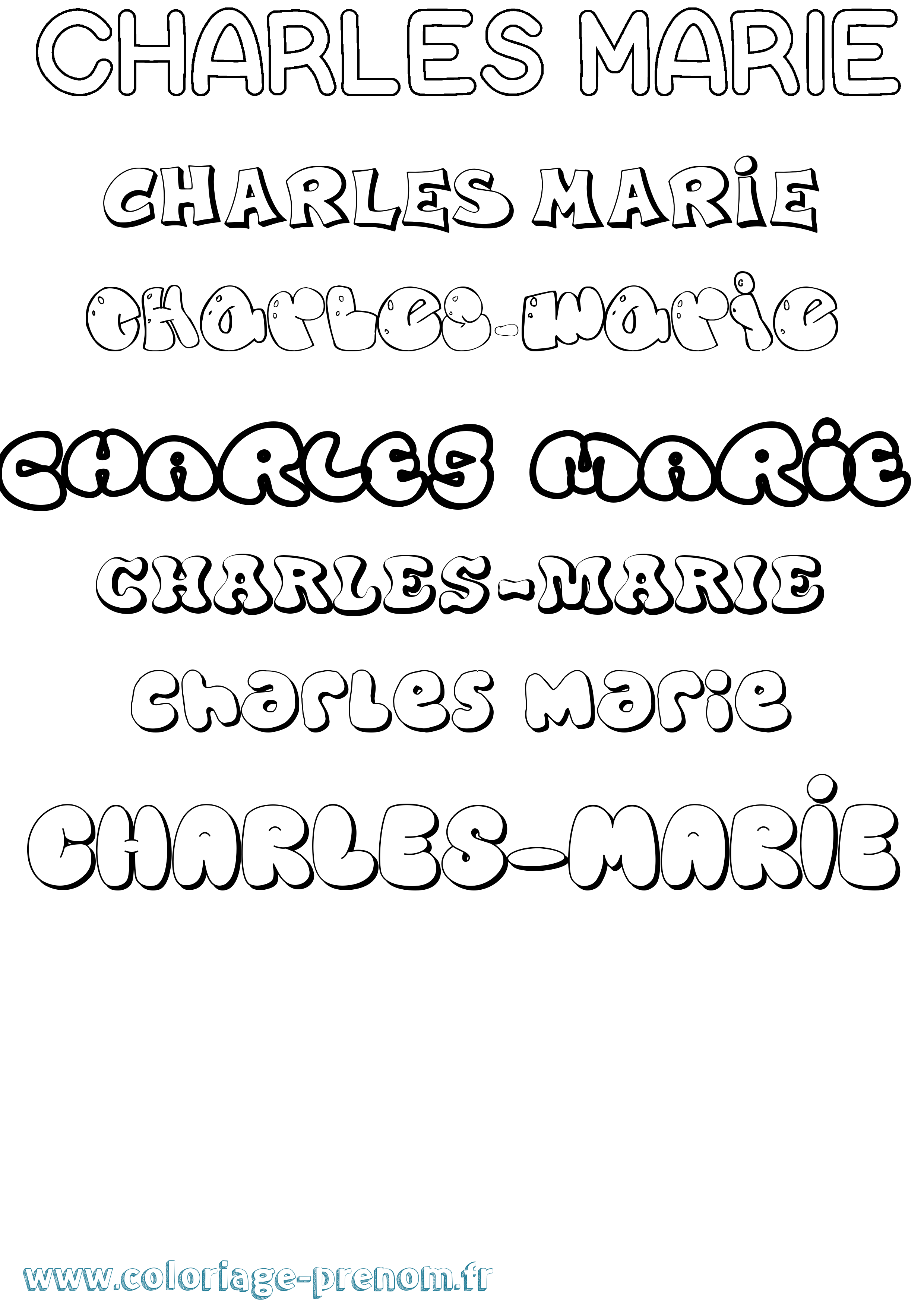 Coloriage Charles-Marie Bubble Coloriage prénom Charles-Marie Bubble