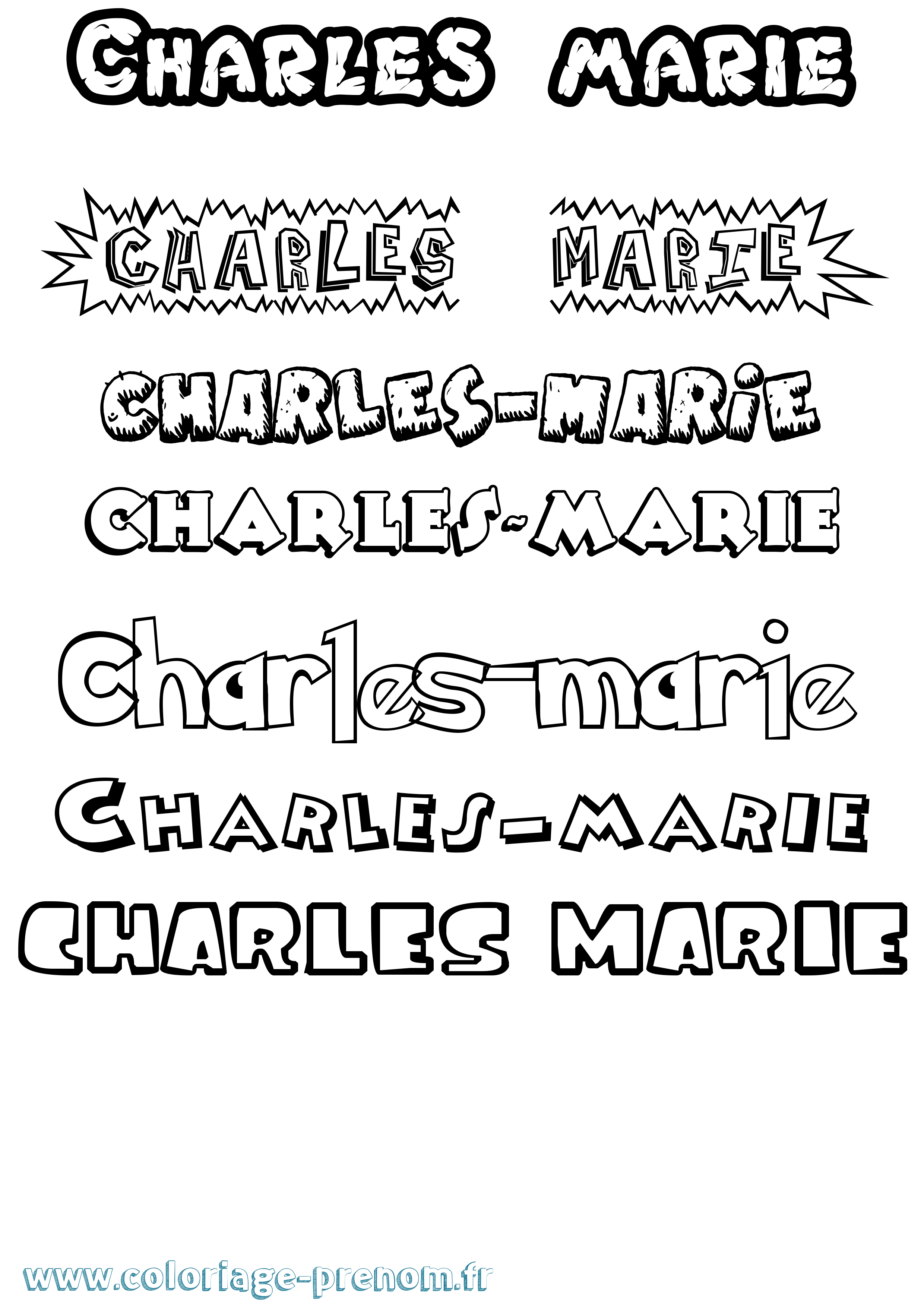 Coloriage Charles-Marie Dessin Animé Coloriage prénom Charles-Marie Dessin Animé