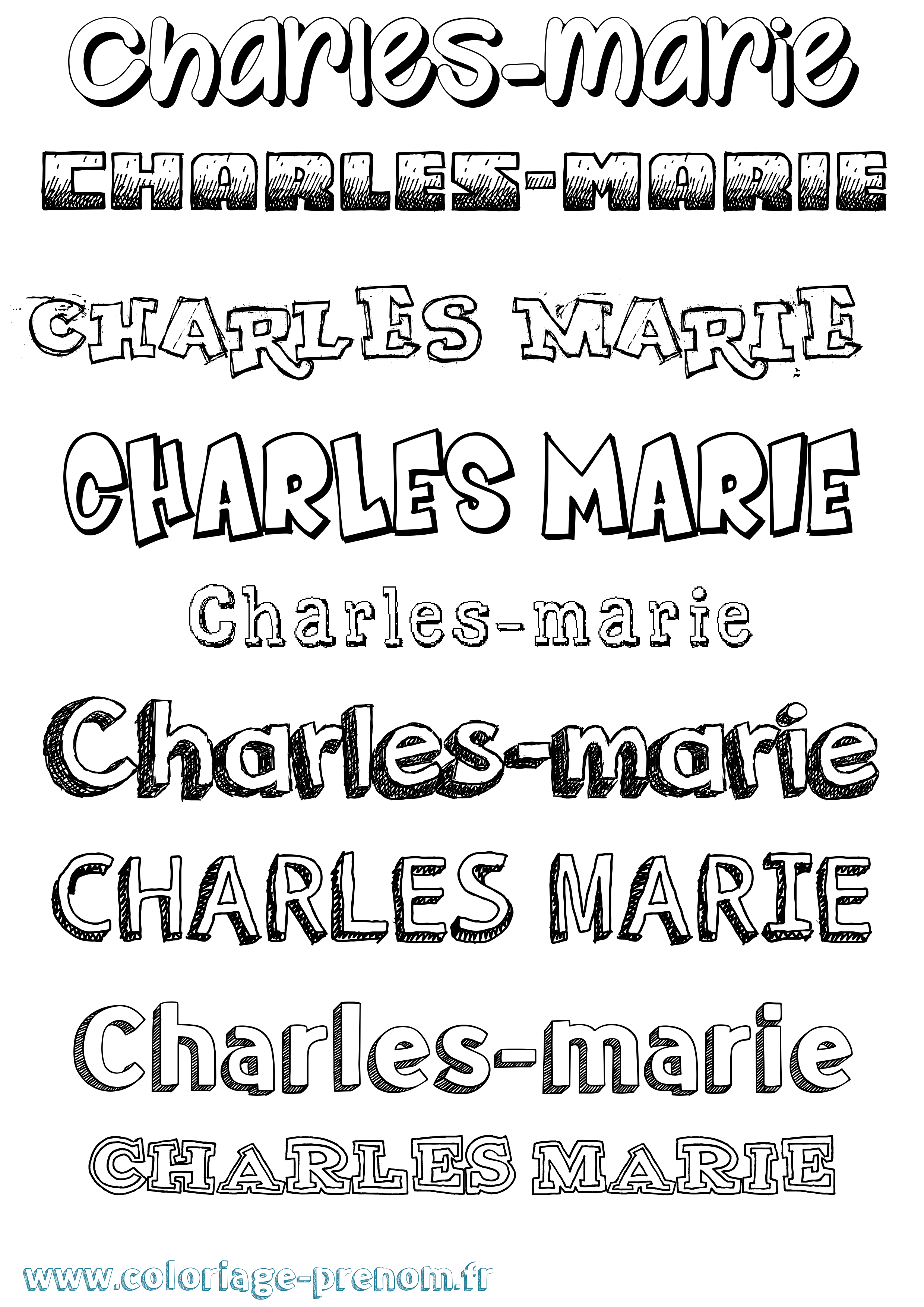 Coloriage Charles-Marie Dessiné Coloriage prénom Charles-Marie Dessiné