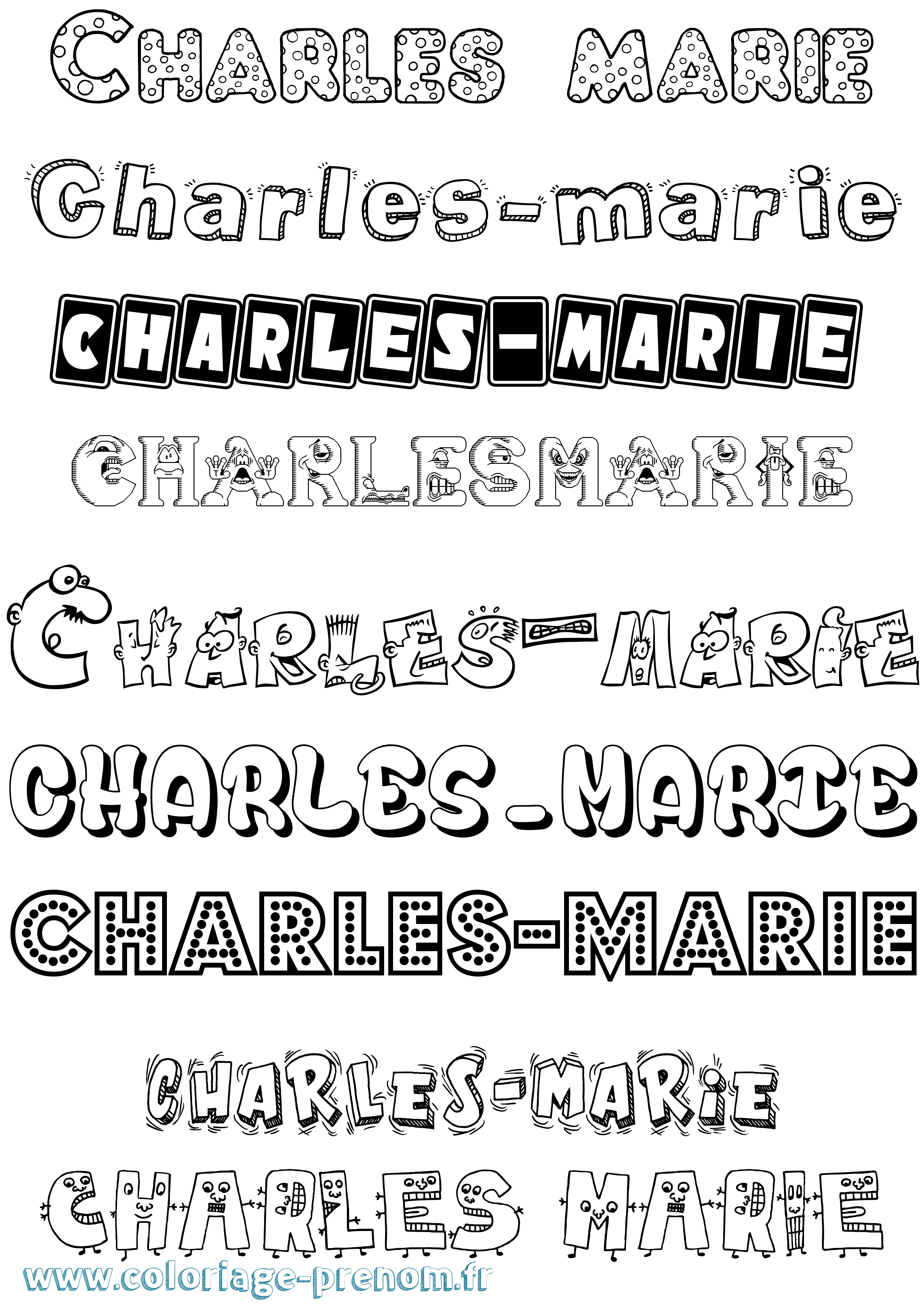 Coloriage Charles-Marie Fun Coloriage prénom Charles-Marie Fun