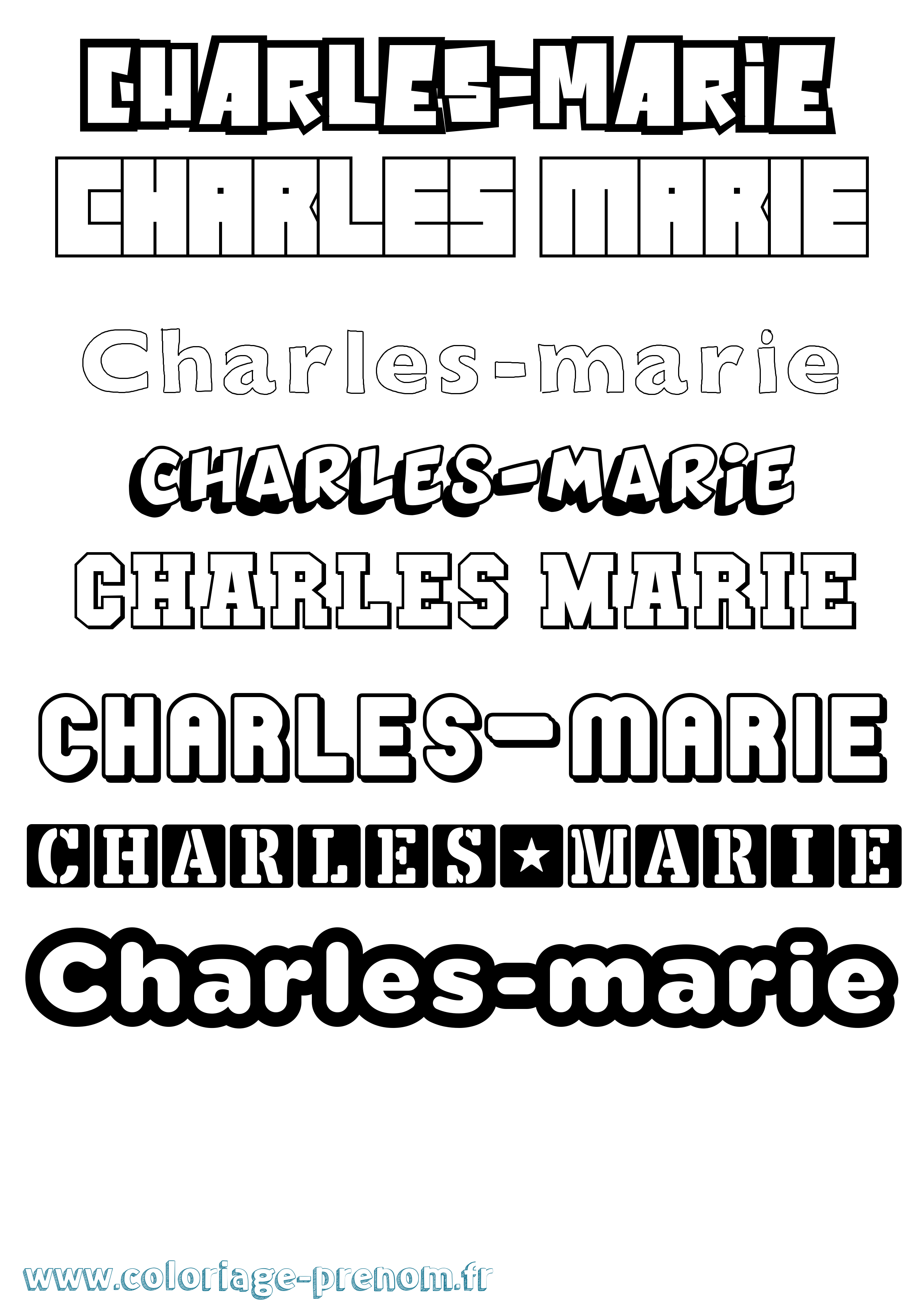 Coloriage Charles-Marie Simple Coloriage prénom Charles-Marie Simple