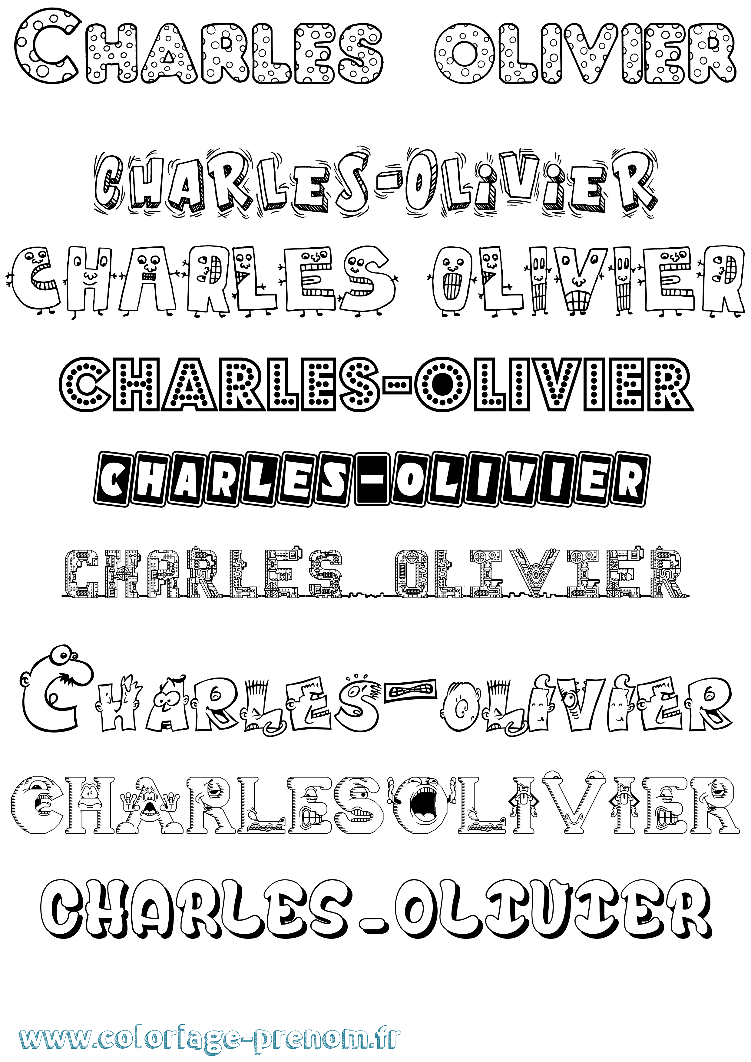 Coloriage Charles-Olivier Fun Coloriage prénom Charles-Olivier Fun