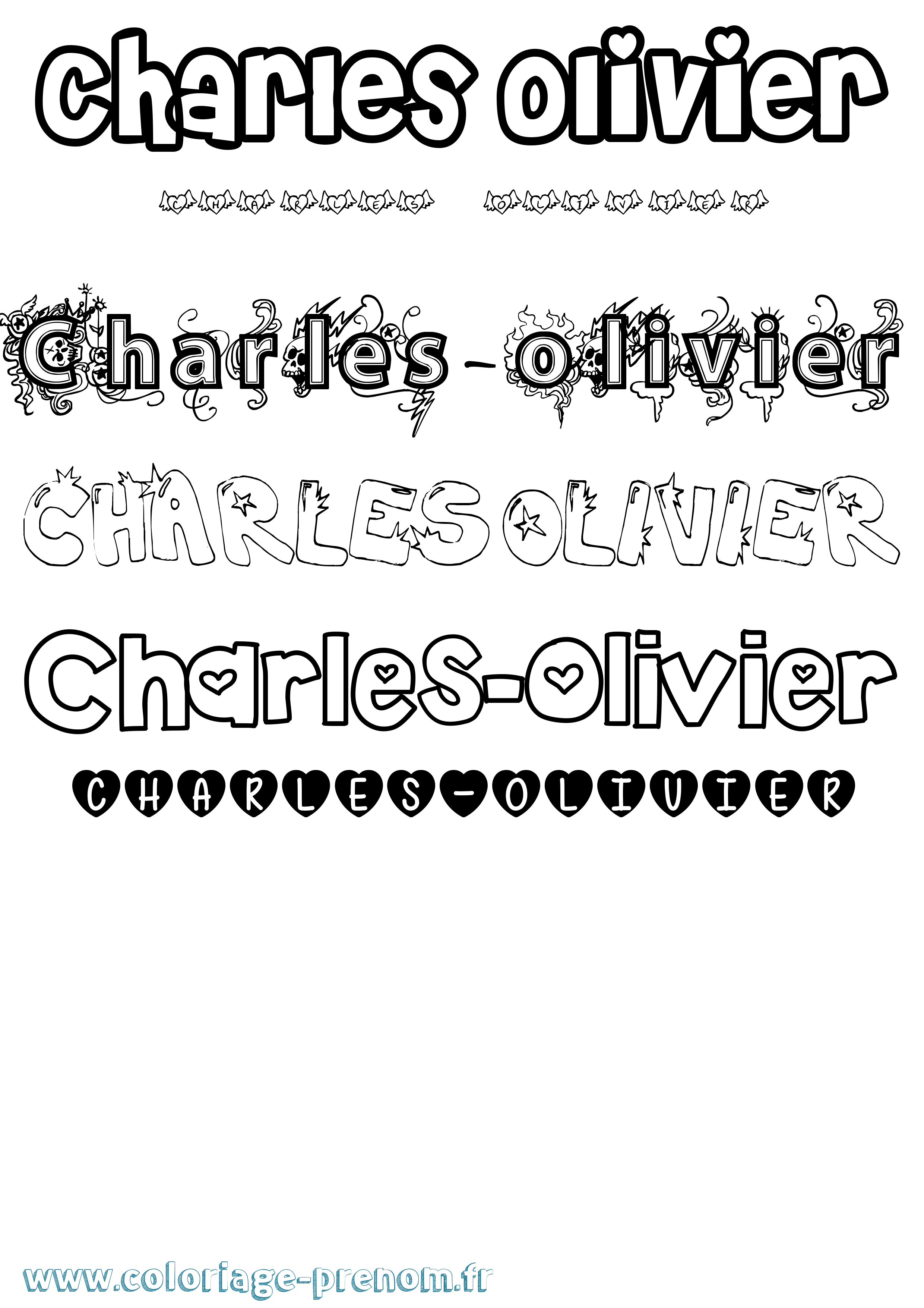 Coloriage Charles-Olivier Girly Coloriage prénom Charles-Olivier Girly