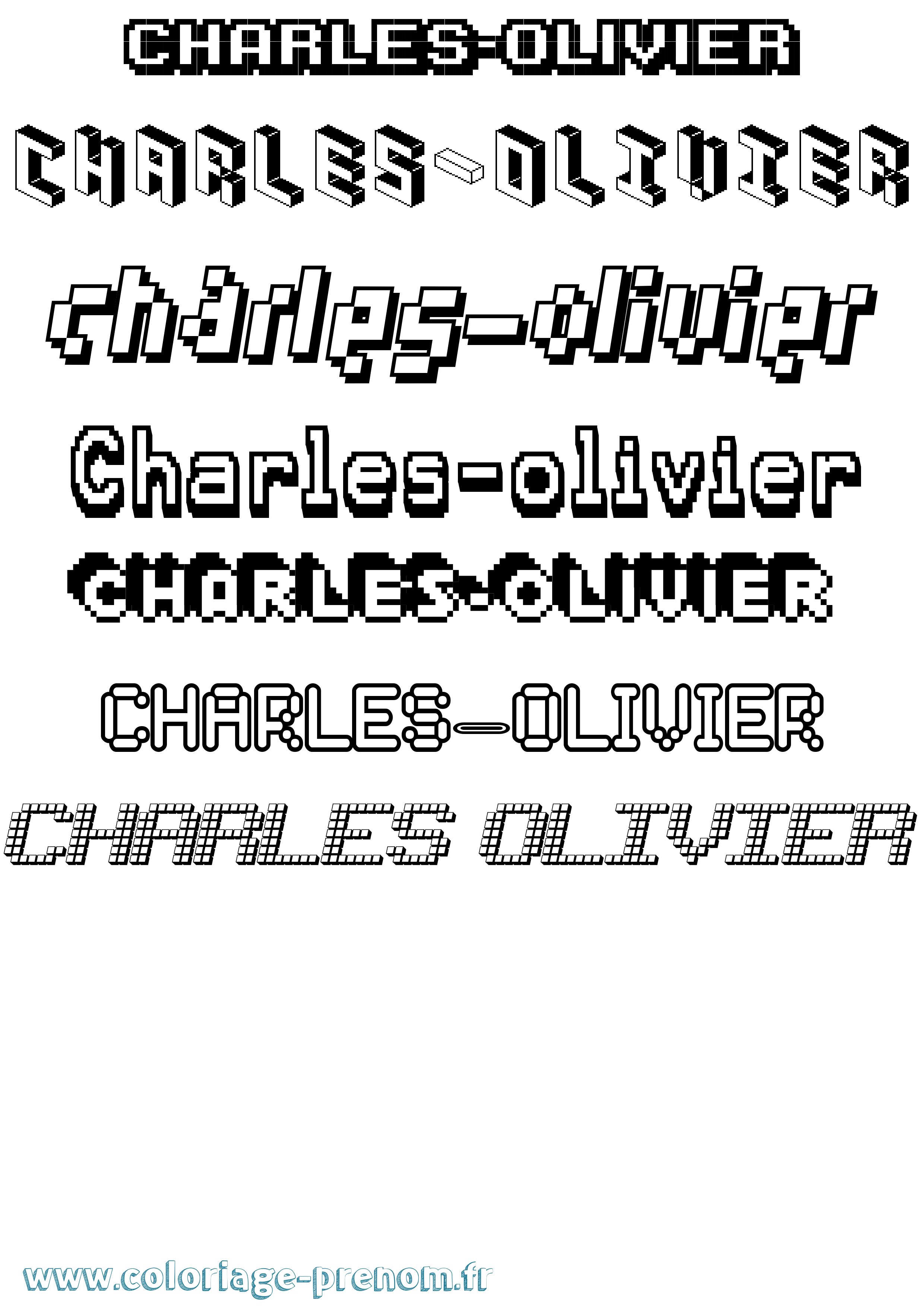 Coloriage Charles-Olivier Pixel Coloriage prénom Charles-Olivier Pixel