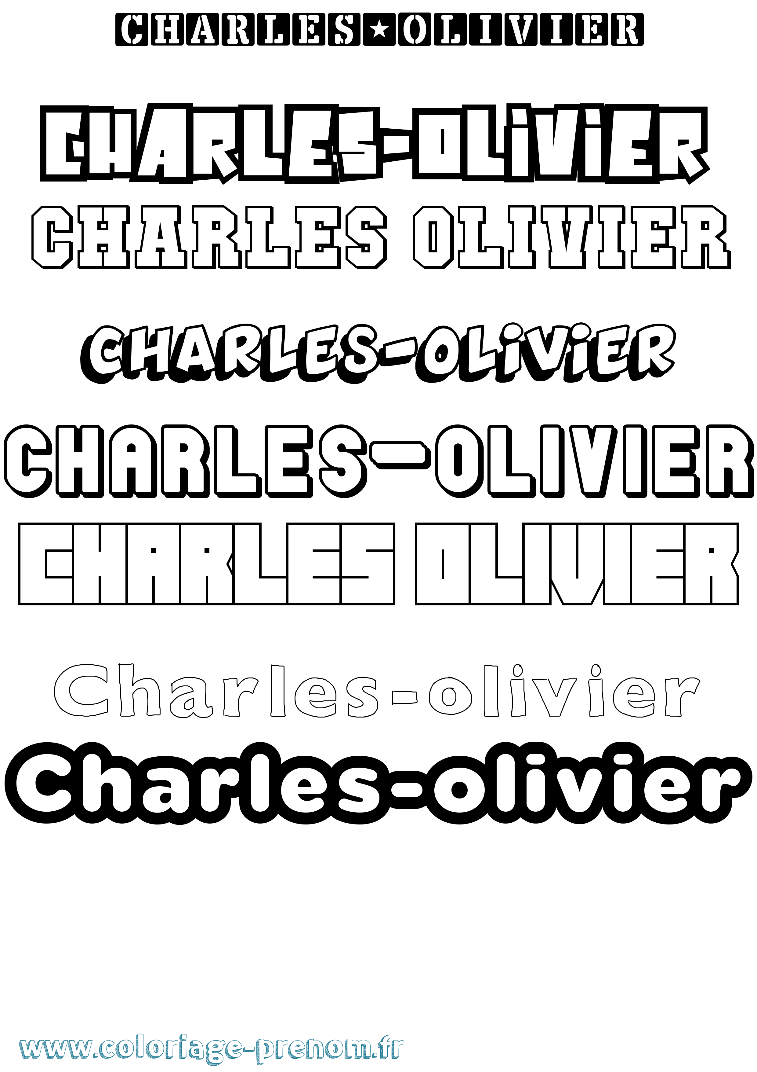 Coloriage Charles-Olivier Simple Coloriage prénom Charles-Olivier Simple
