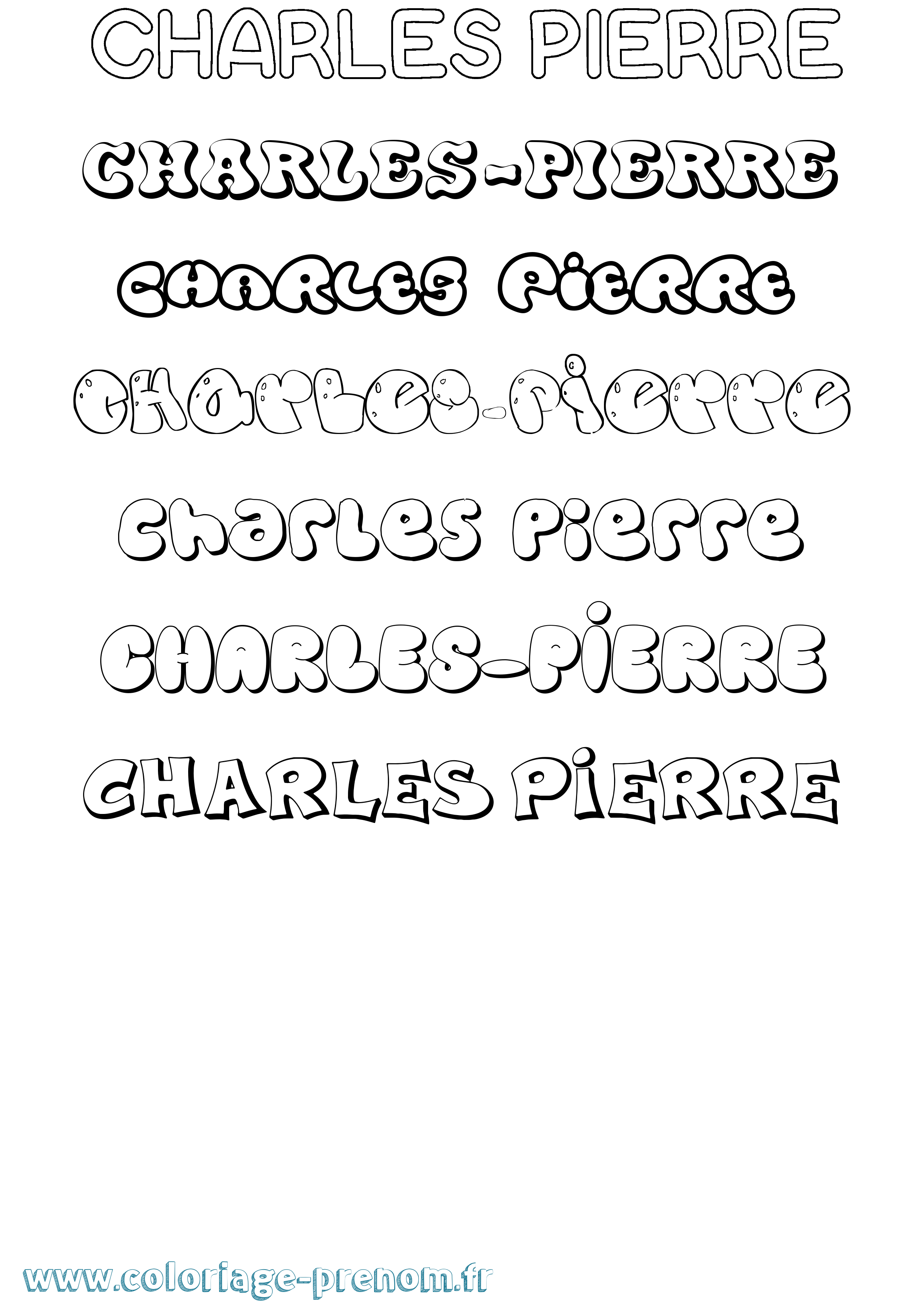 Coloriage Charles-Pierre Bubble Coloriage prénom Charles-Pierre Bubble