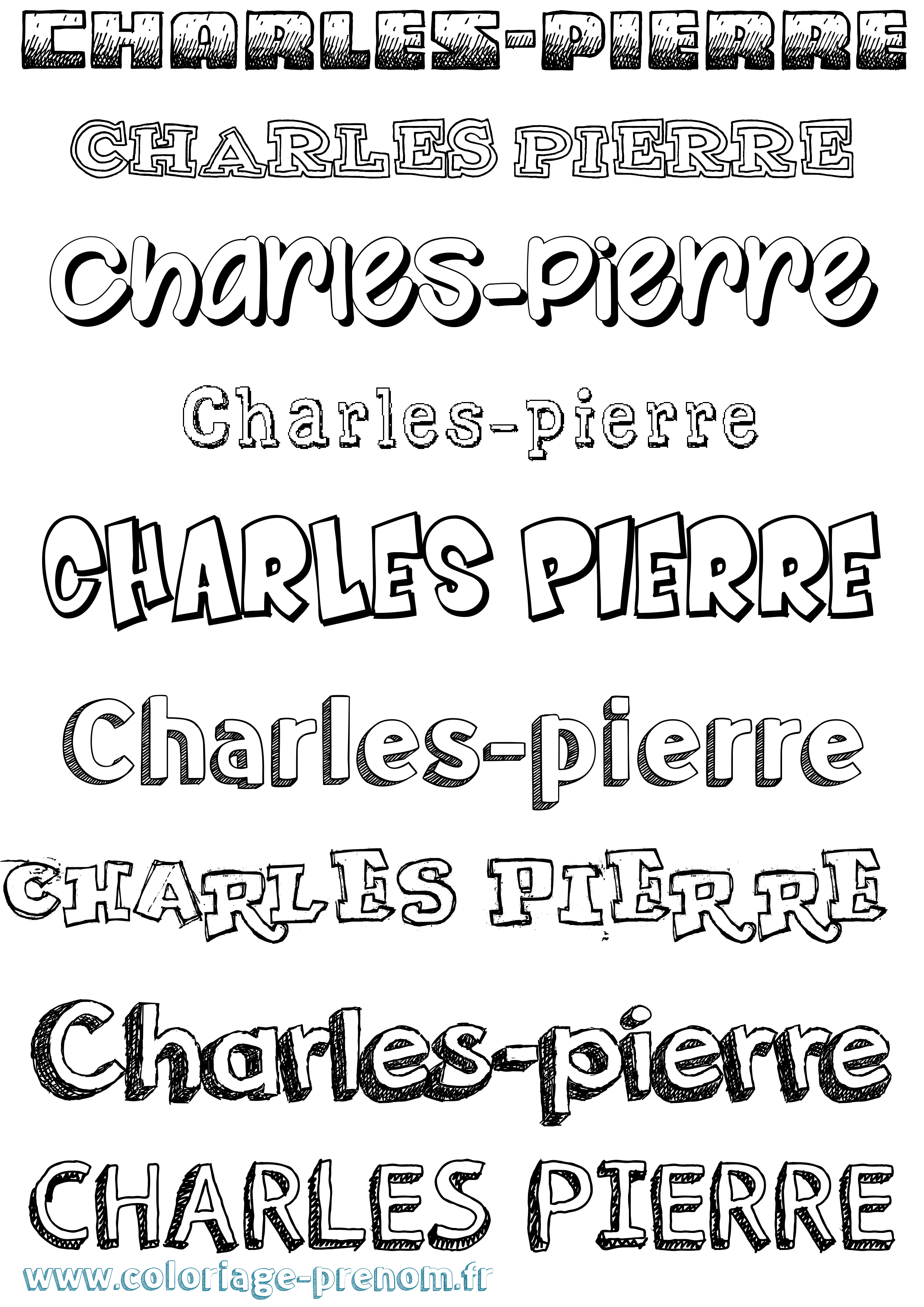 Coloriage Charles-Pierre Dessiné Coloriage prénom Charles-Pierre Dessiné