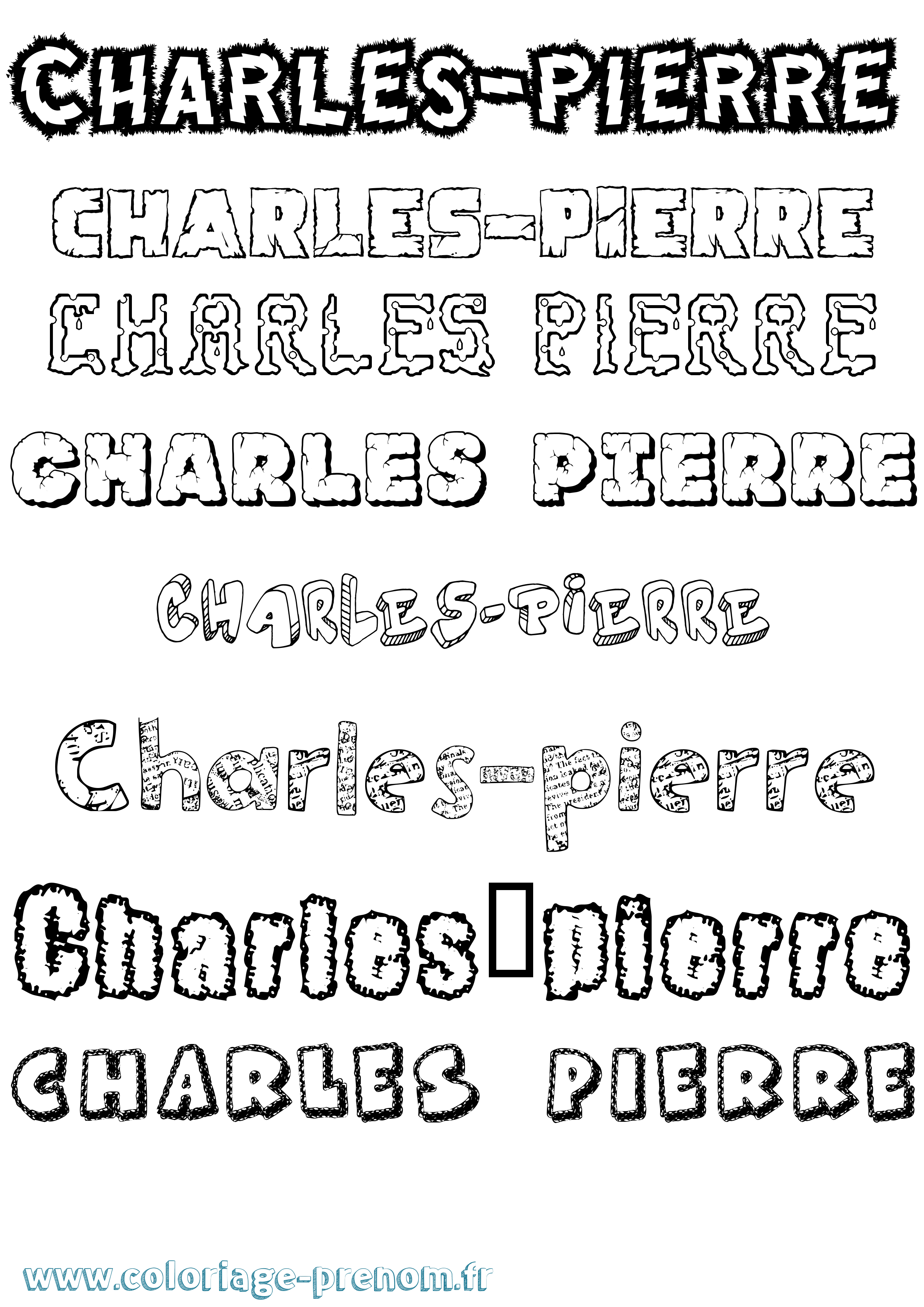 Coloriage Charles-Pierre Destructuré Coloriage prénom Charles-Pierre Destructuré