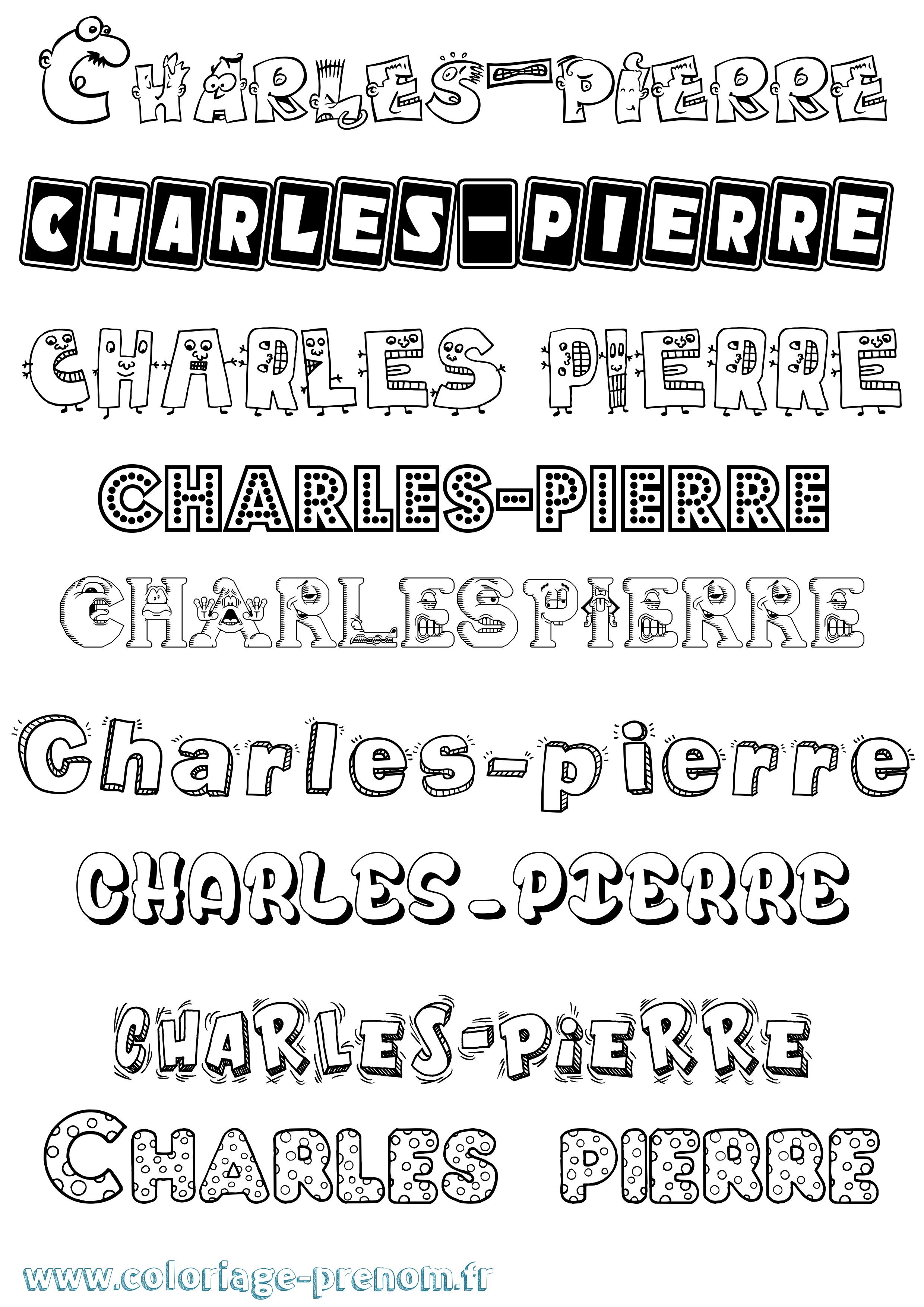 Coloriage Charles-Pierre Fun Coloriage prénom Charles-Pierre Fun