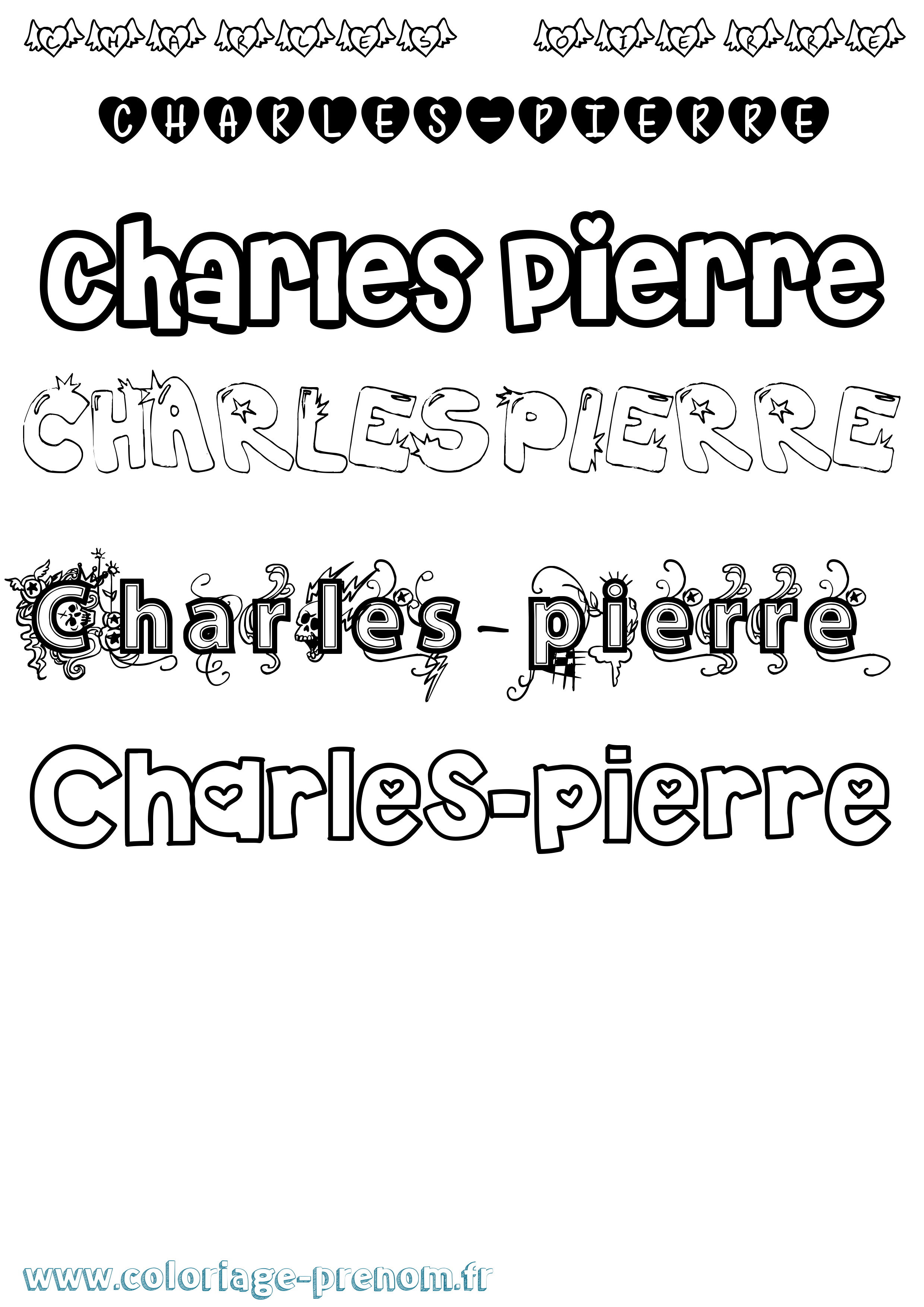Coloriage Charles-Pierre Girly Coloriage prénom Charles-Pierre Girly