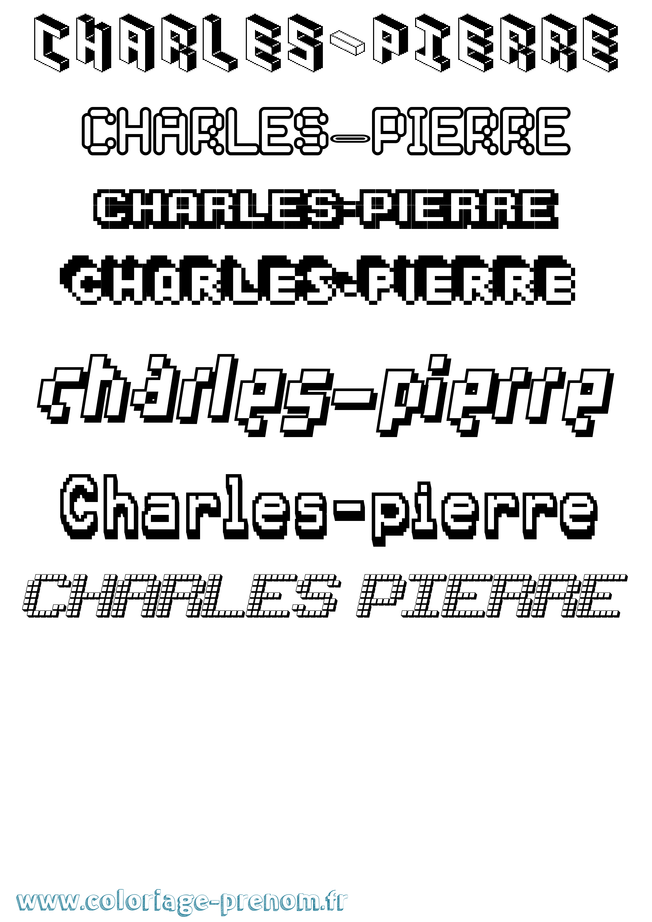 Coloriage Charles-Pierre Pixel Coloriage prénom Charles-Pierre Pixel