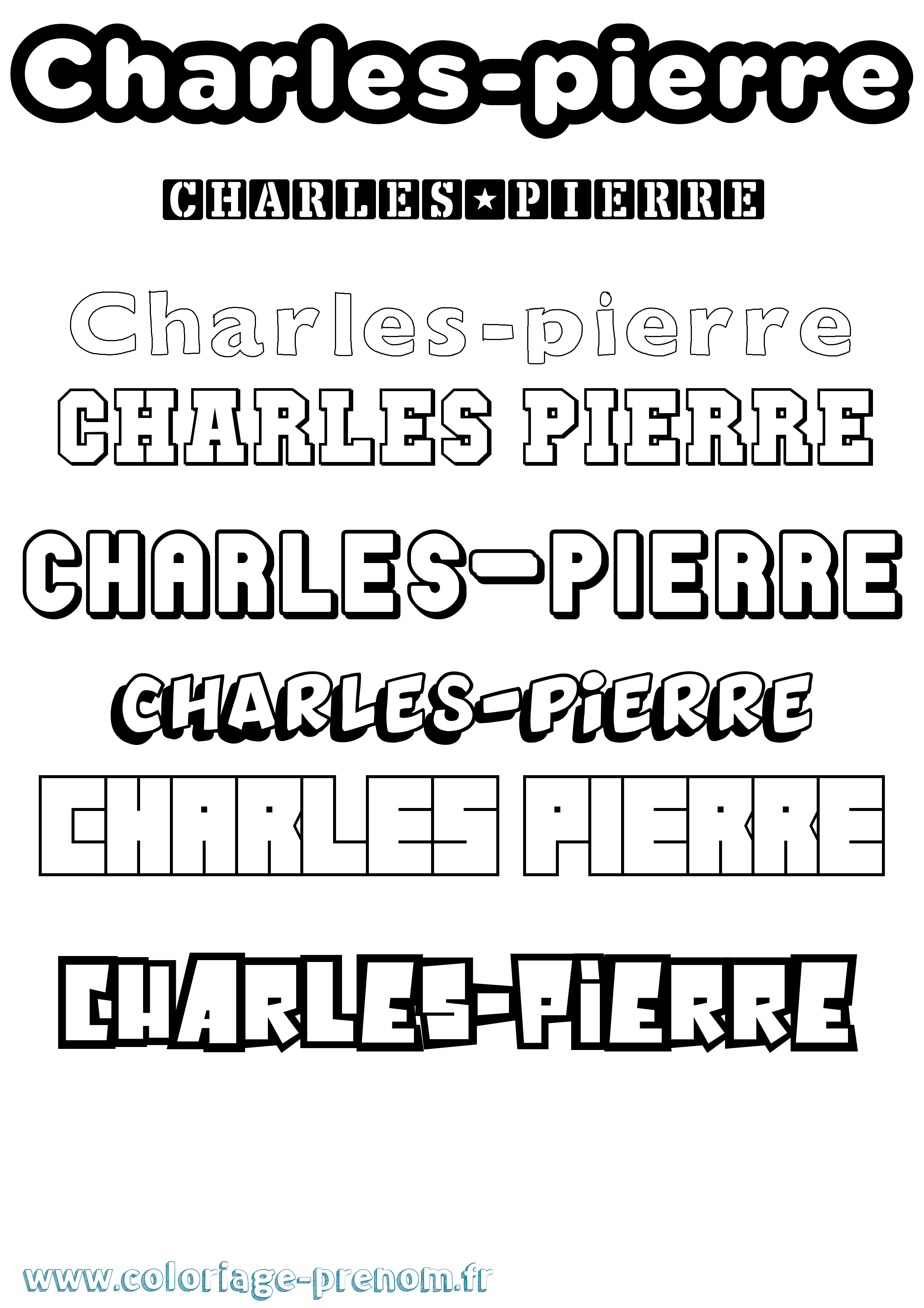 Coloriage Charles-Pierre Simple Coloriage prénom Charles-Pierre Simple
