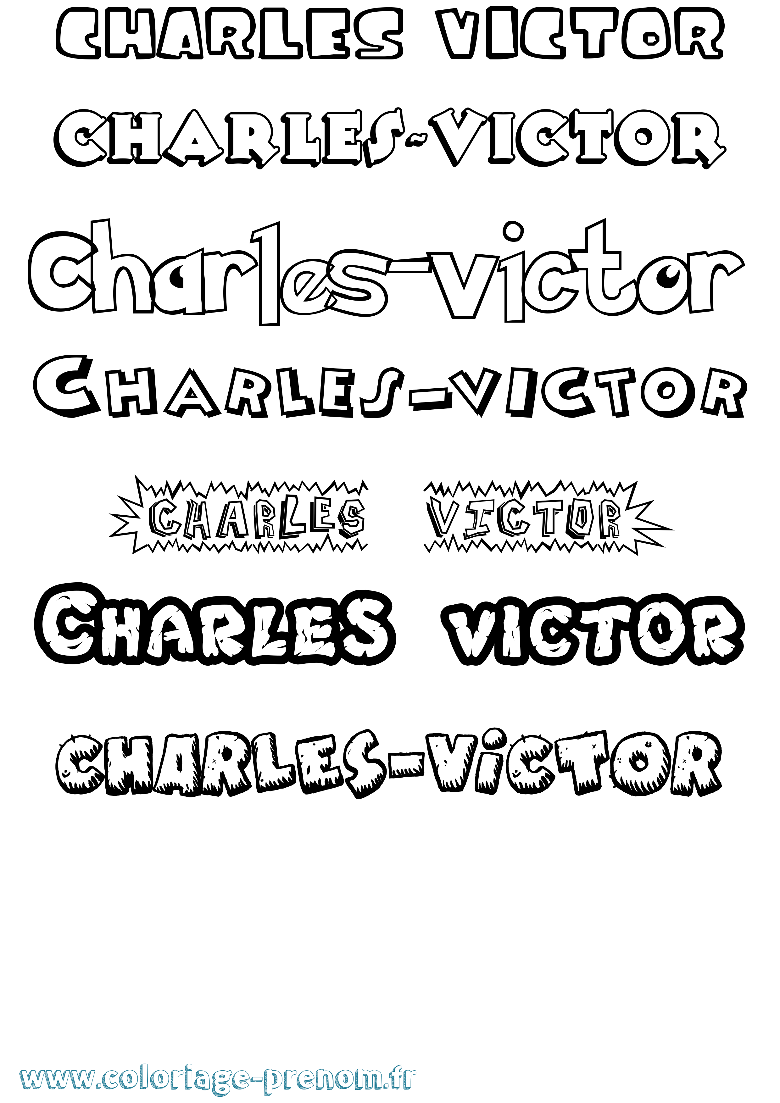 Coloriage Charles-Victor Dessin Animé Coloriage prénom Charles-Victor Dessin Animé