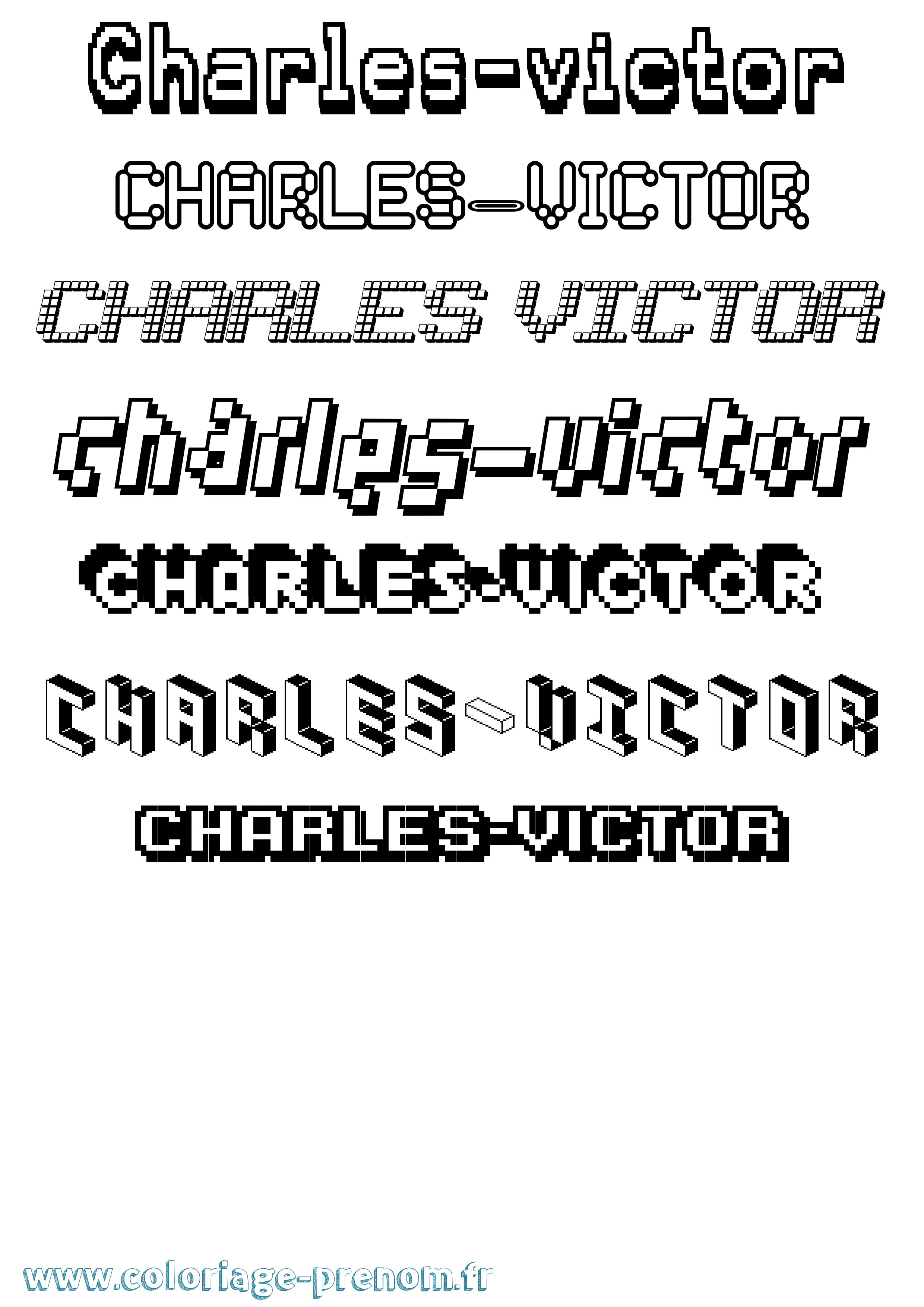 Coloriage Charles-Victor Pixel Coloriage prénom Charles-Victor Pixel