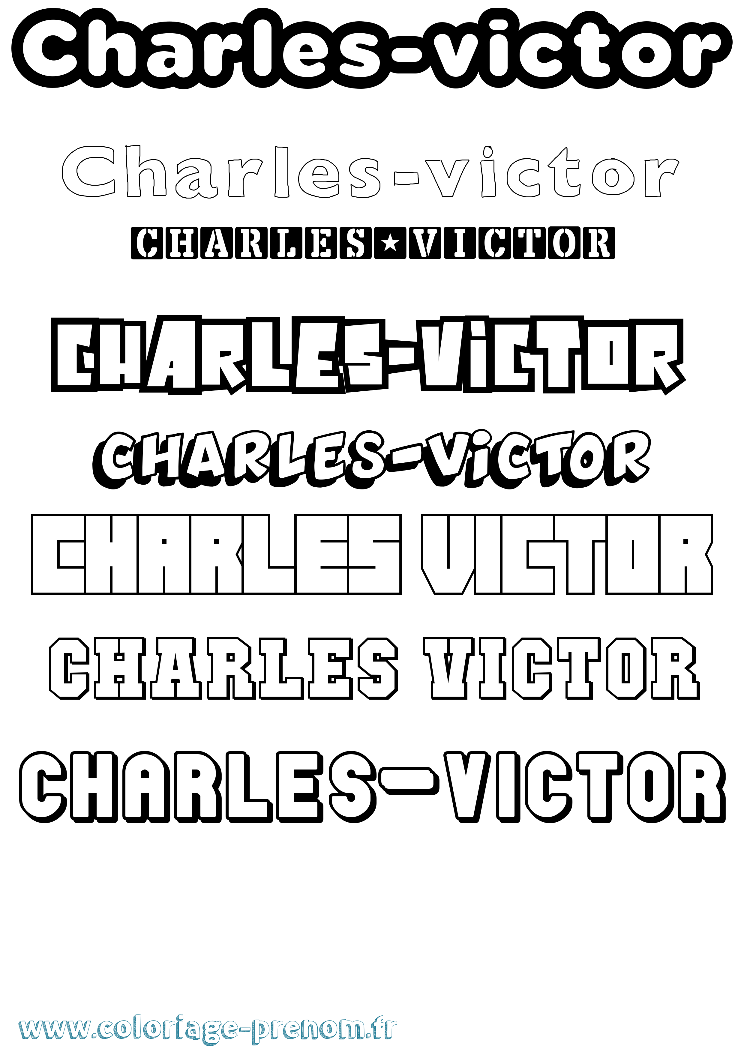 Coloriage Charles-Victor Simple Coloriage prénom Charles-Victor Simple