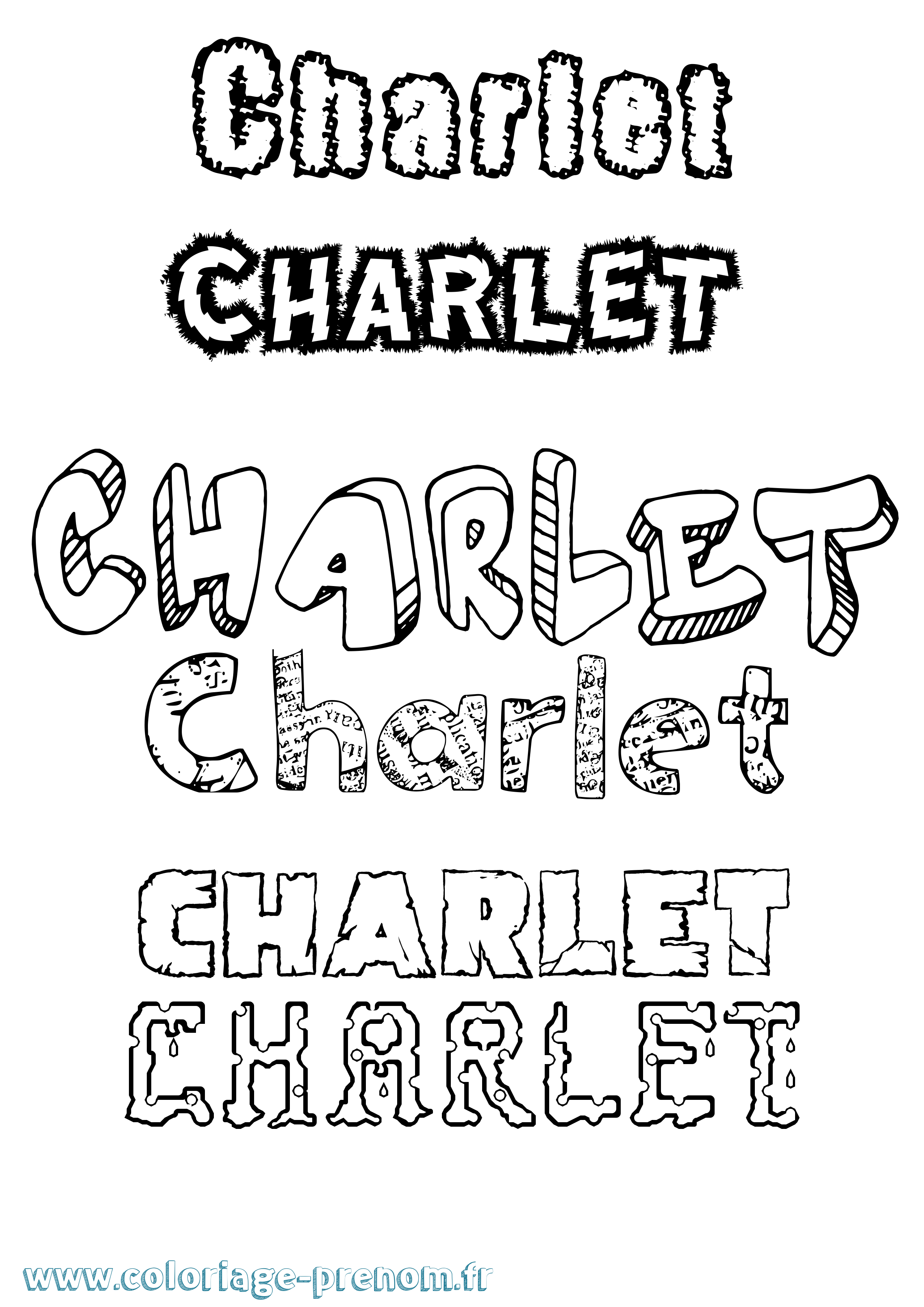 Coloriage Charlet Destructuré Coloriage prénom Charlet Destructuré