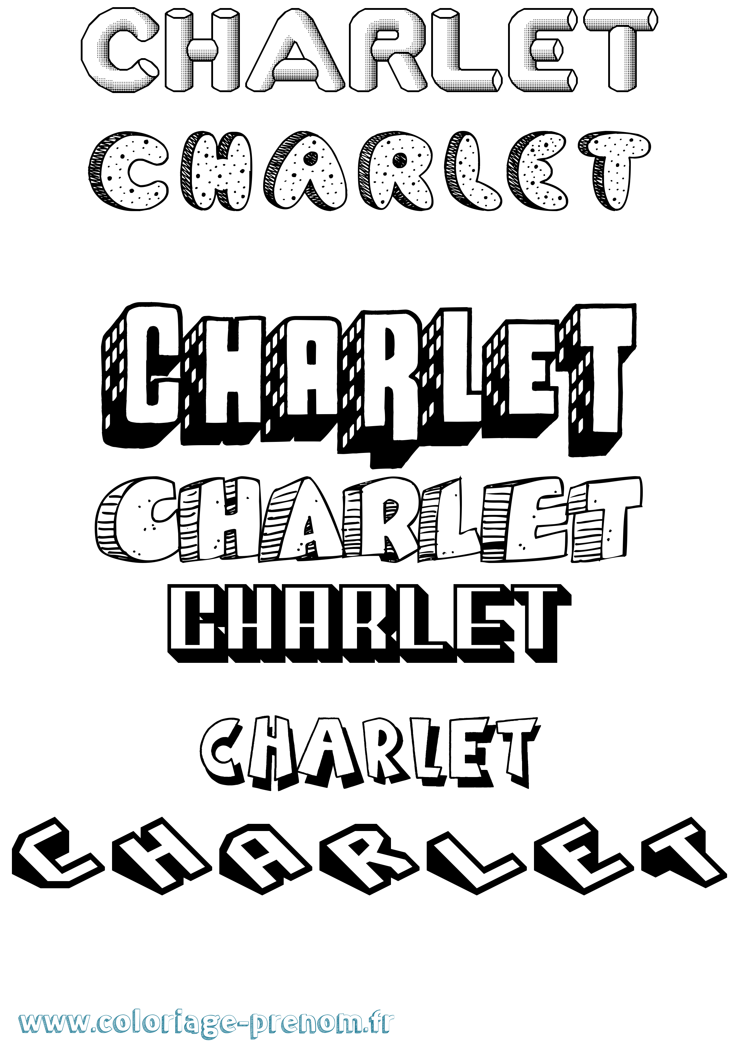 Coloriage Charlet Effet 3D Coloriage prénom Charlet Effet 3D