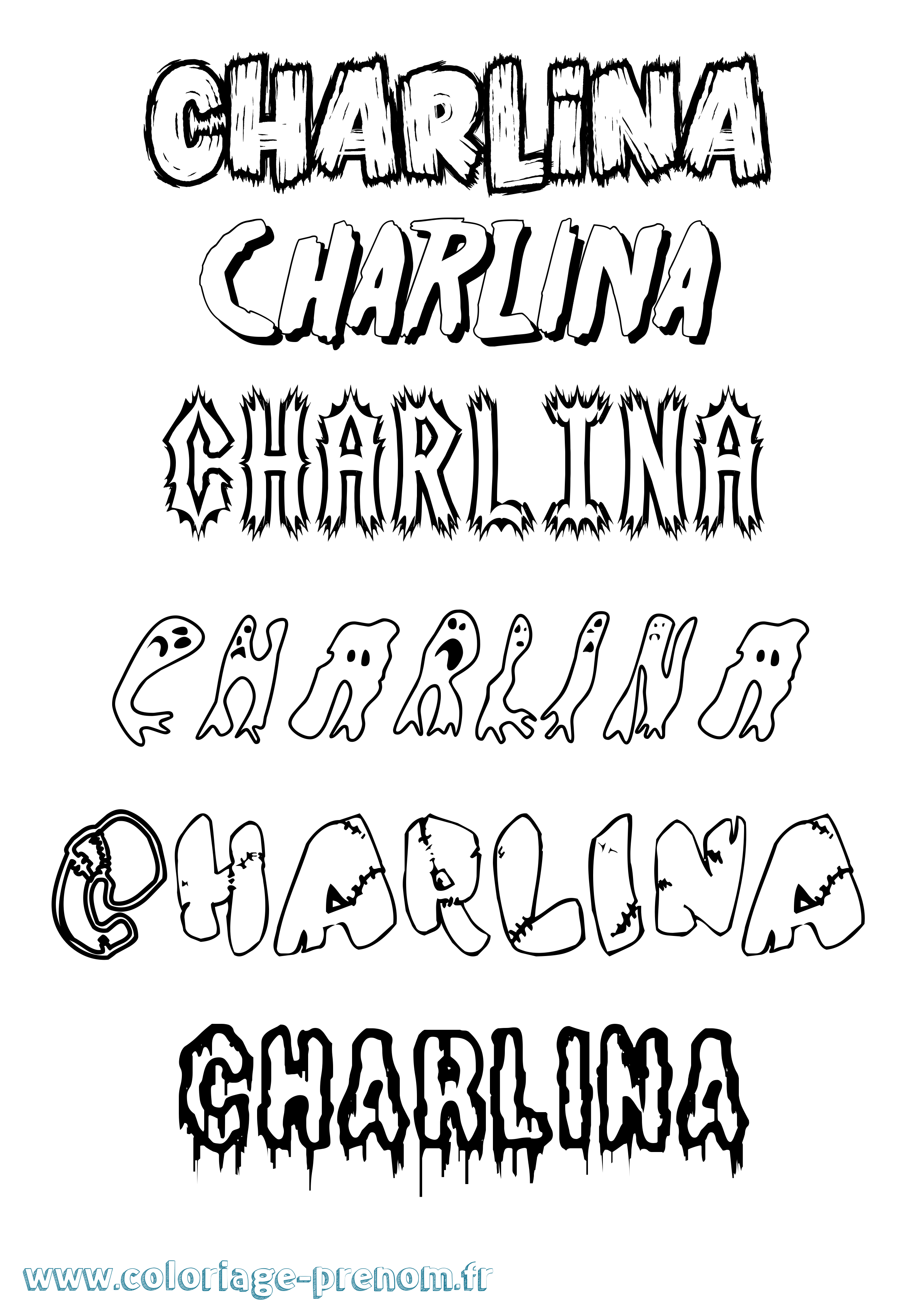 Coloriage Charlina Frisson Coloriage prénom Charlina Frisson