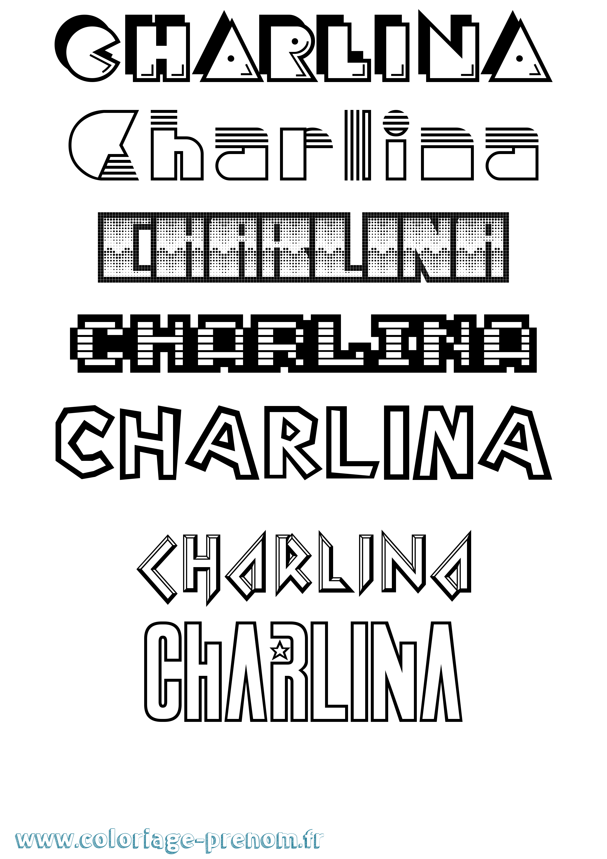 Coloriage Charlina Jeux Vidéos Coloriage prénom Charlina Jeux Vidéos