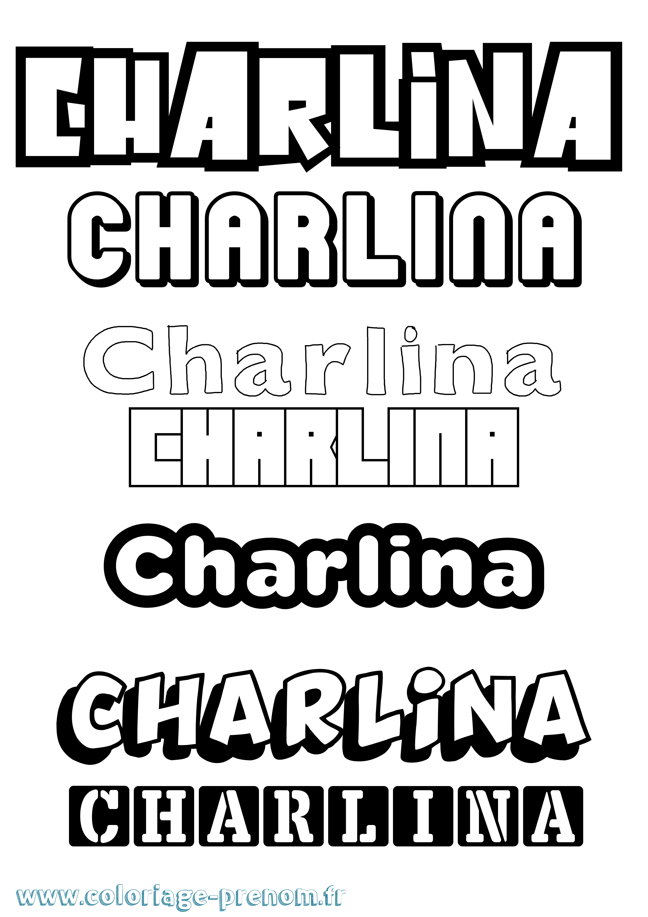Coloriage Charlina Simple Coloriage prénom Charlina Simple