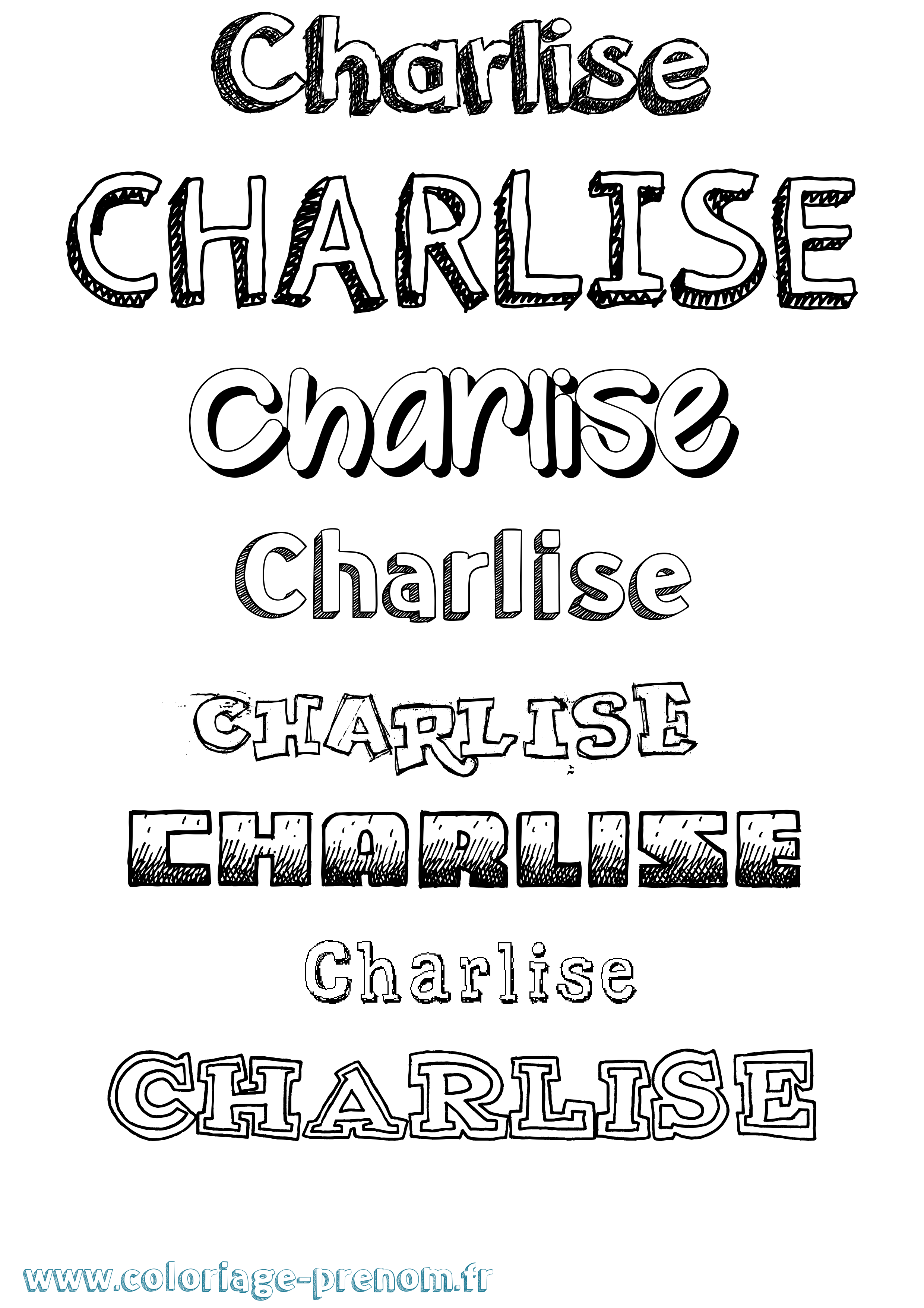 Coloriage Charlise Dessiné Coloriage prénom Charlise Dessiné