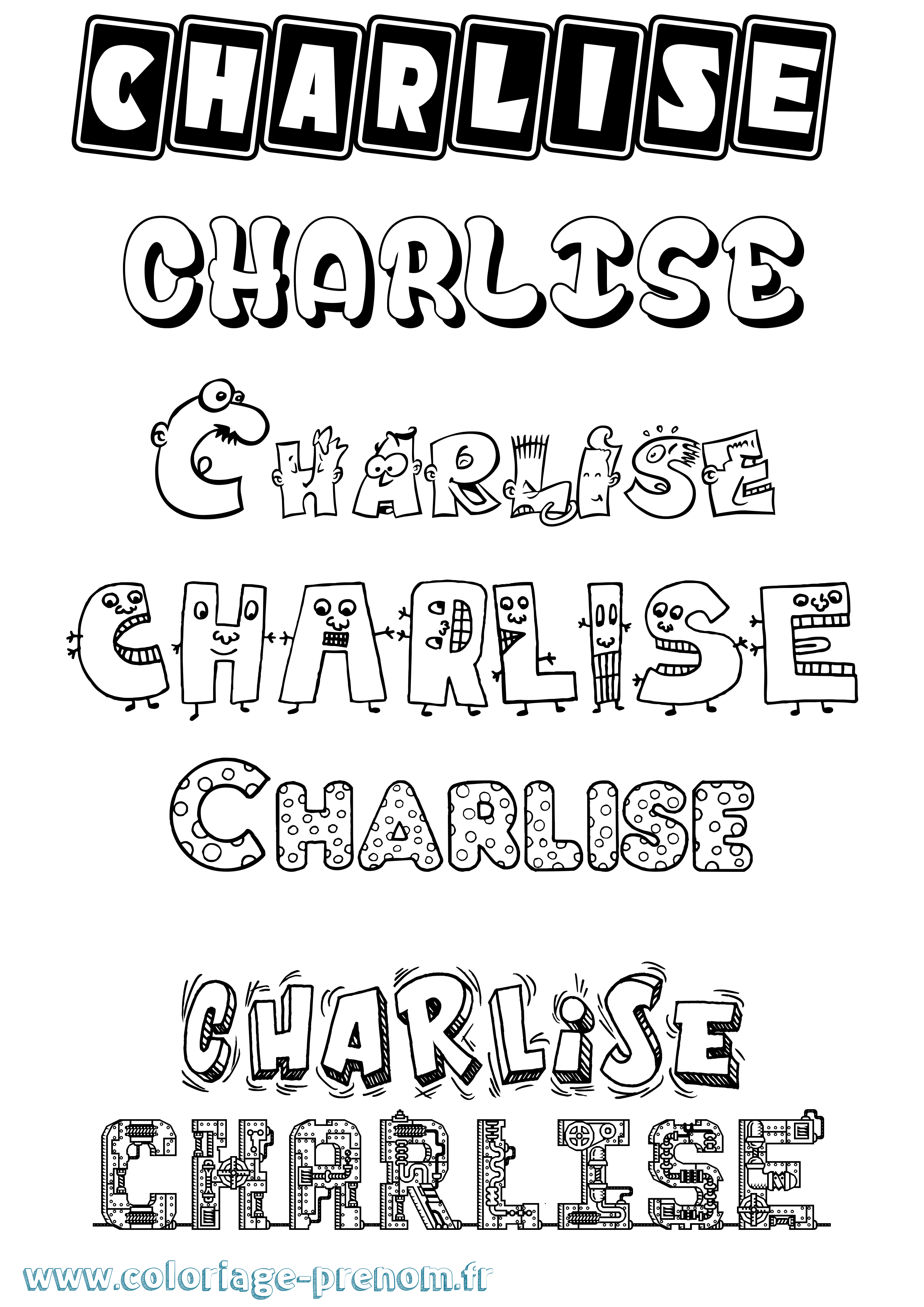Coloriage Charlise Fun Coloriage prénom Charlise Fun