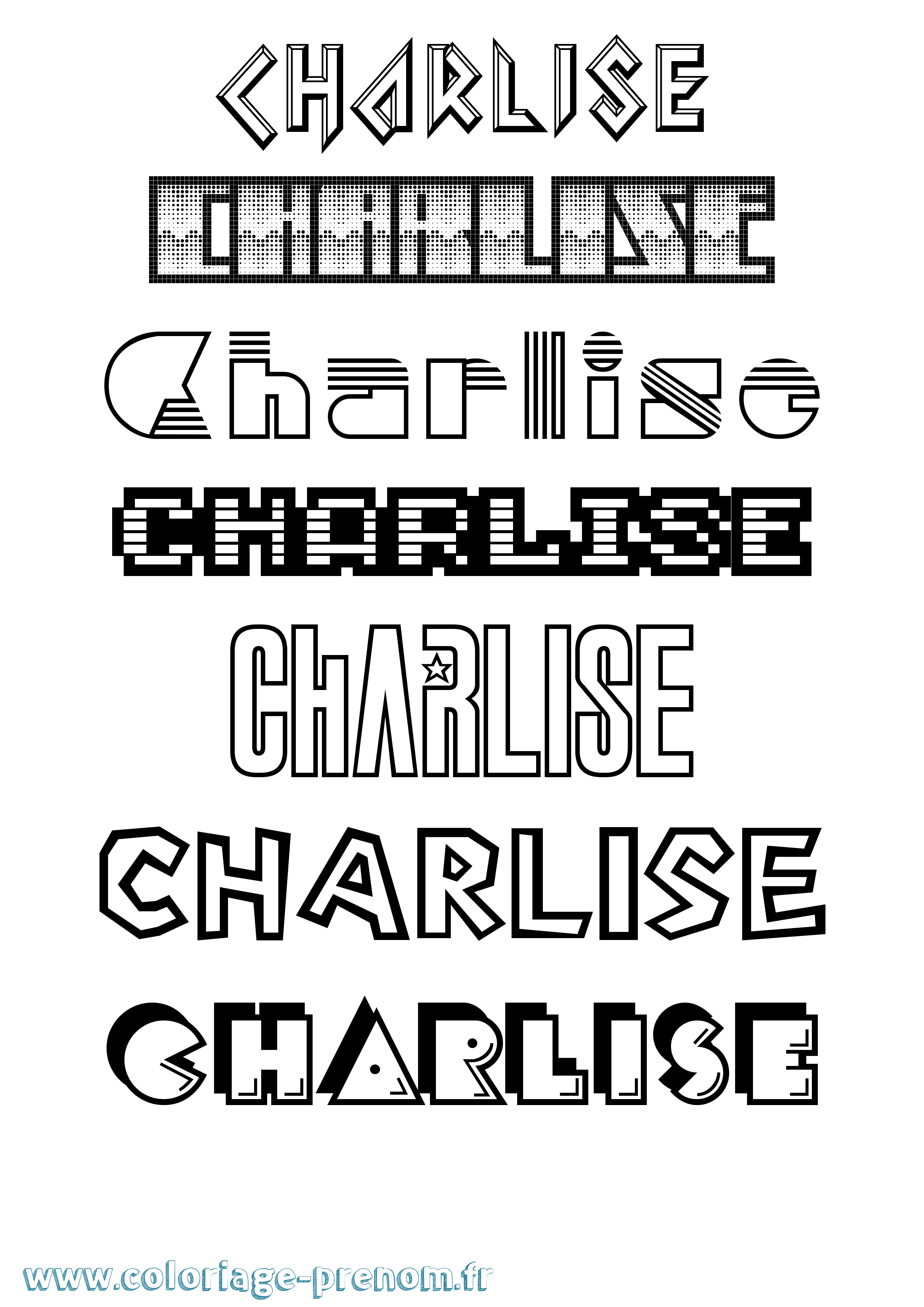 Coloriage Charlise Jeux Vidéos Coloriage prénom Charlise Jeux Vidéos