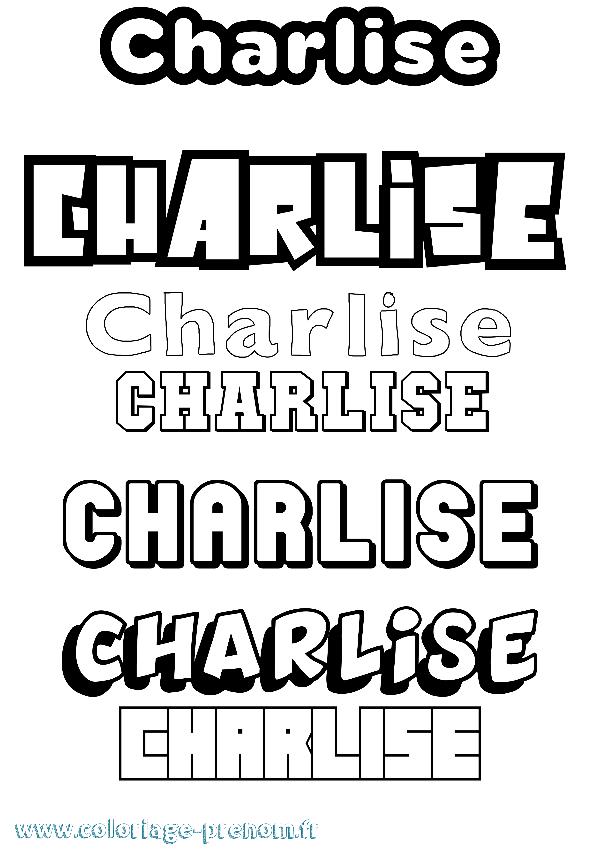 Coloriage Charlise Simple Coloriage prénom Charlise Simple