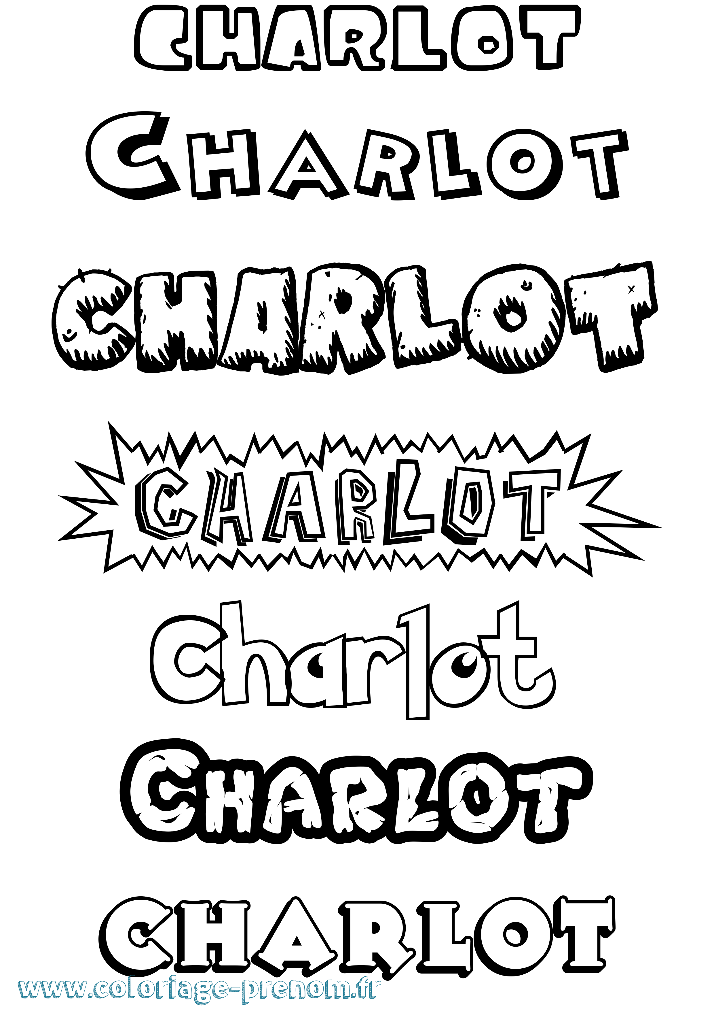 Coloriage Charlot Dessin Animé Coloriage prénom Charlot Dessin Animé