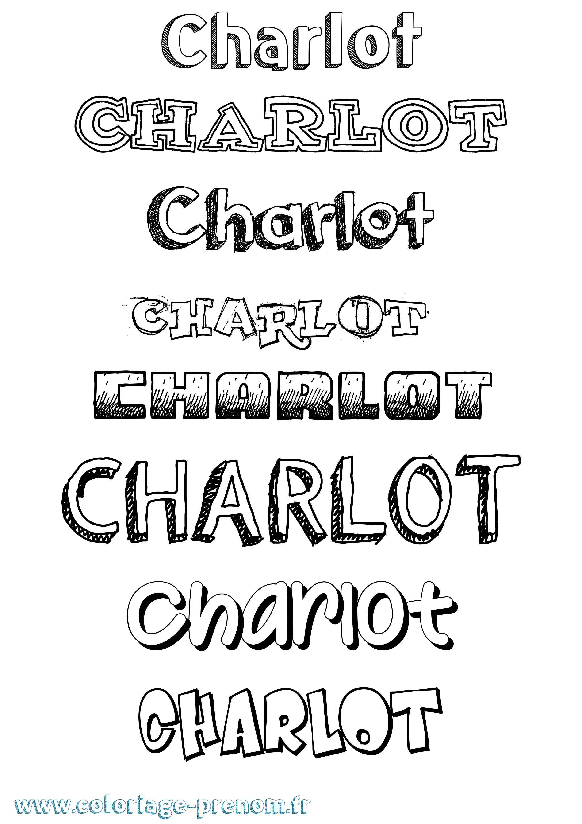 Coloriage Charlot Dessiné Coloriage prénom Charlot Dessiné
