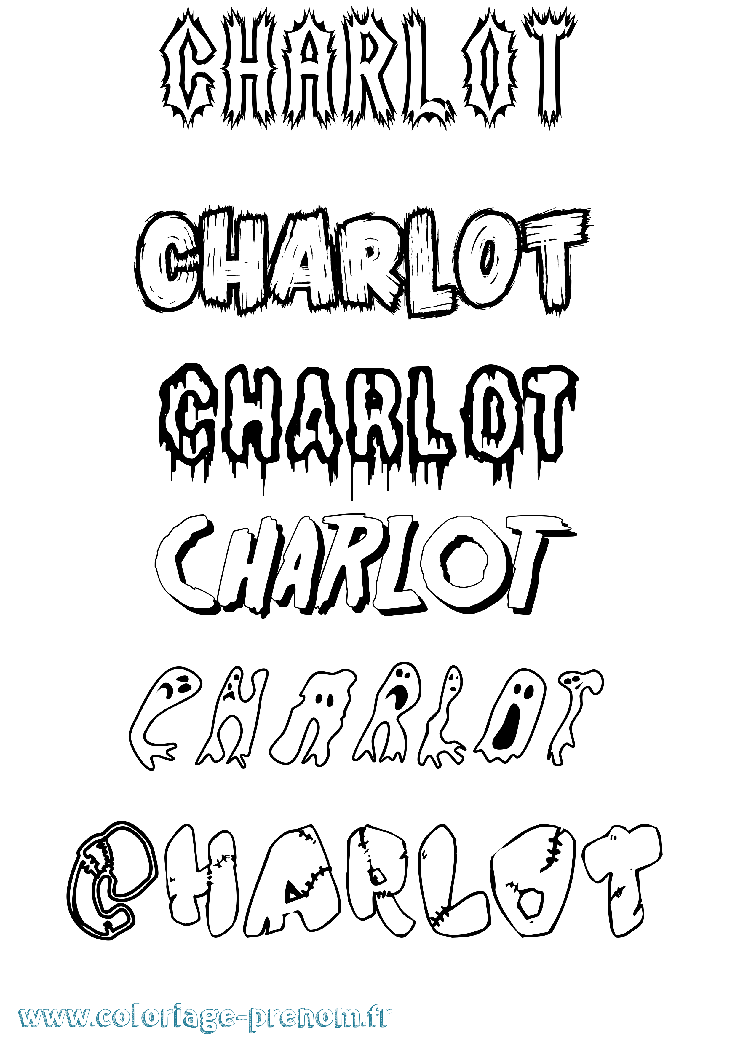 Coloriage Charlot Frisson Coloriage prénom Charlot Frisson