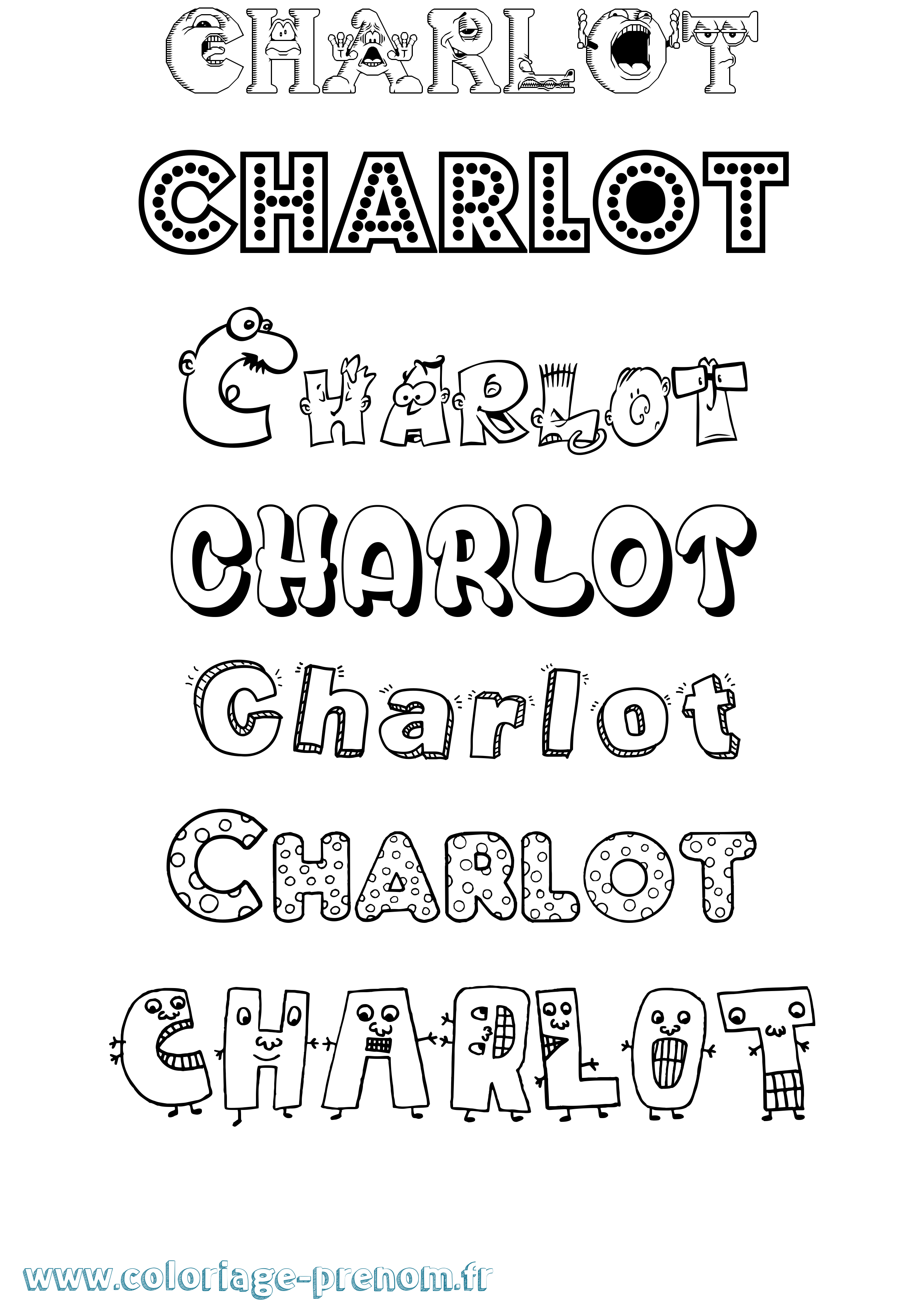 Coloriage Charlot Fun Coloriage prénom Charlot Fun