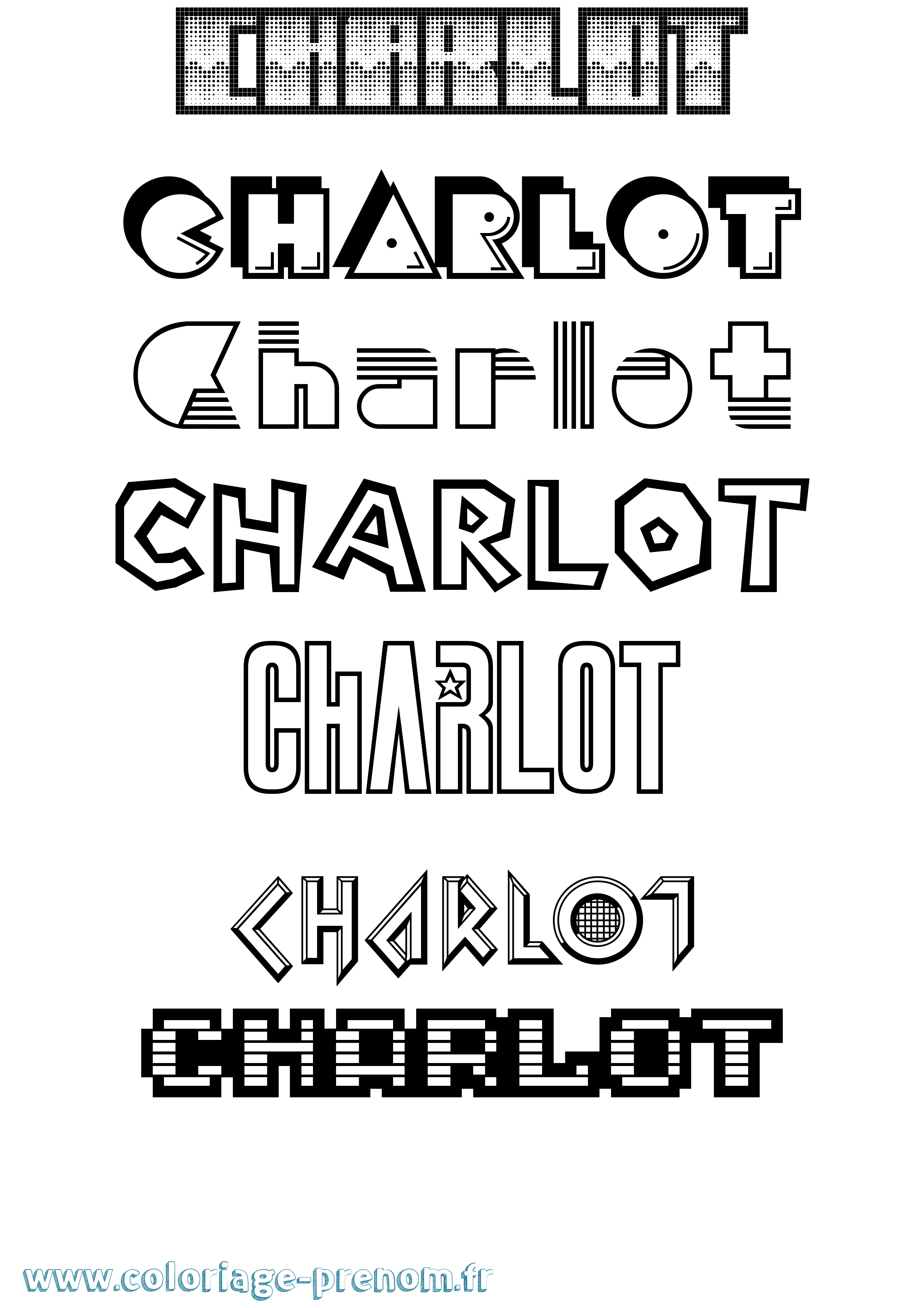 Coloriage Charlot Jeux Vidéos Coloriage prénom Charlot Jeux Vidéos