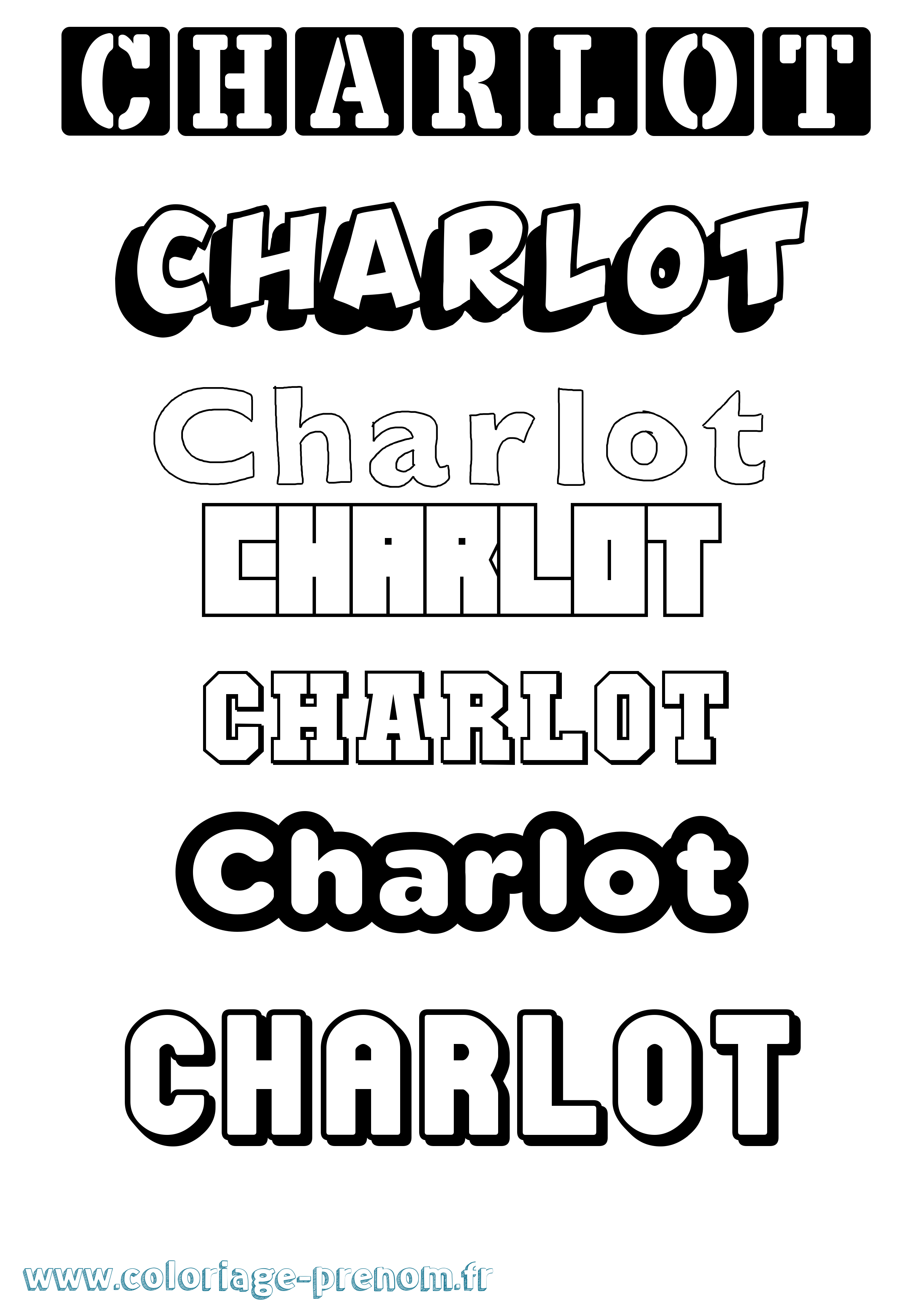 Coloriage Charlot Simple Coloriage prénom Charlot Simple