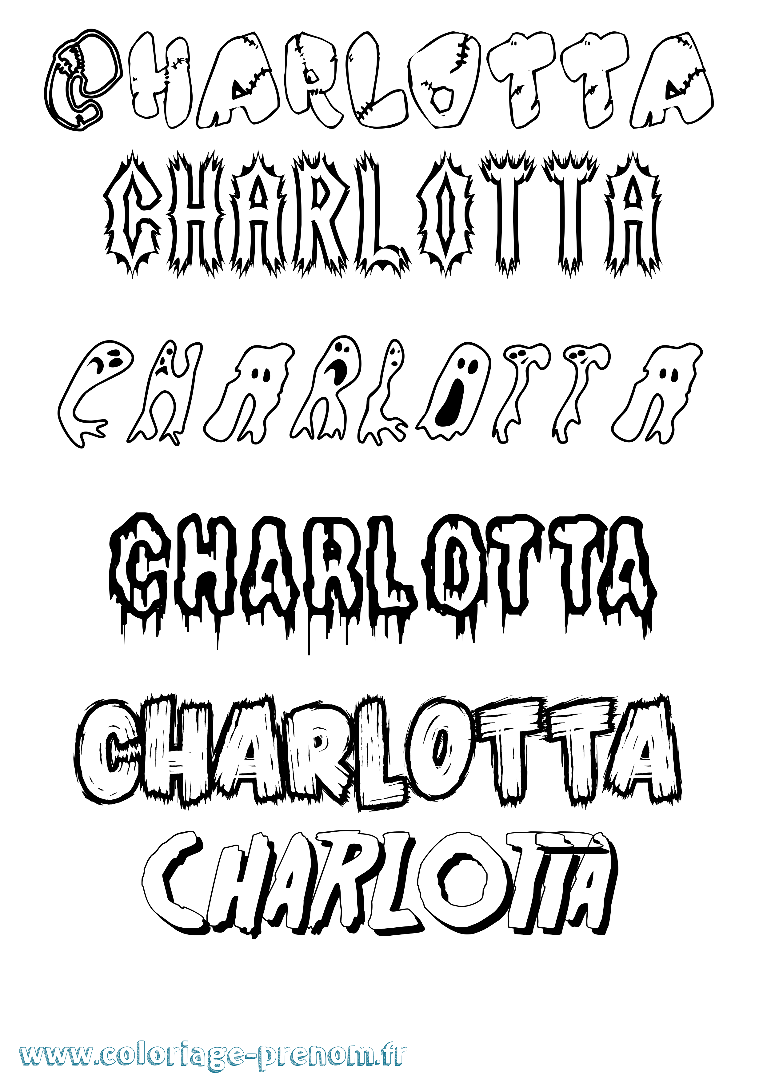 Coloriage Charlotta Frisson Coloriage prénom Charlotta Frisson
