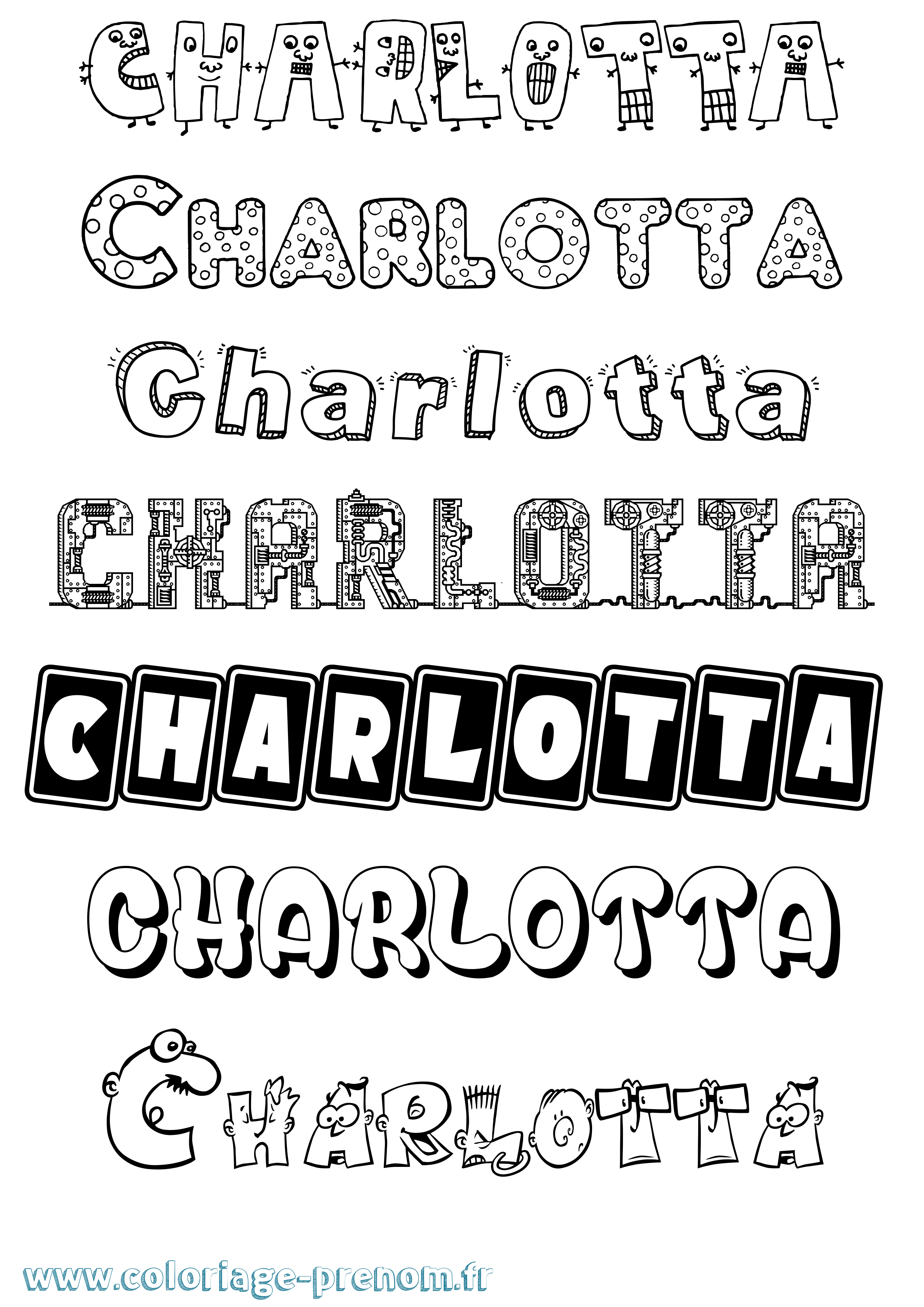 Coloriage Charlotta Fun Coloriage prénom Charlotta Fun