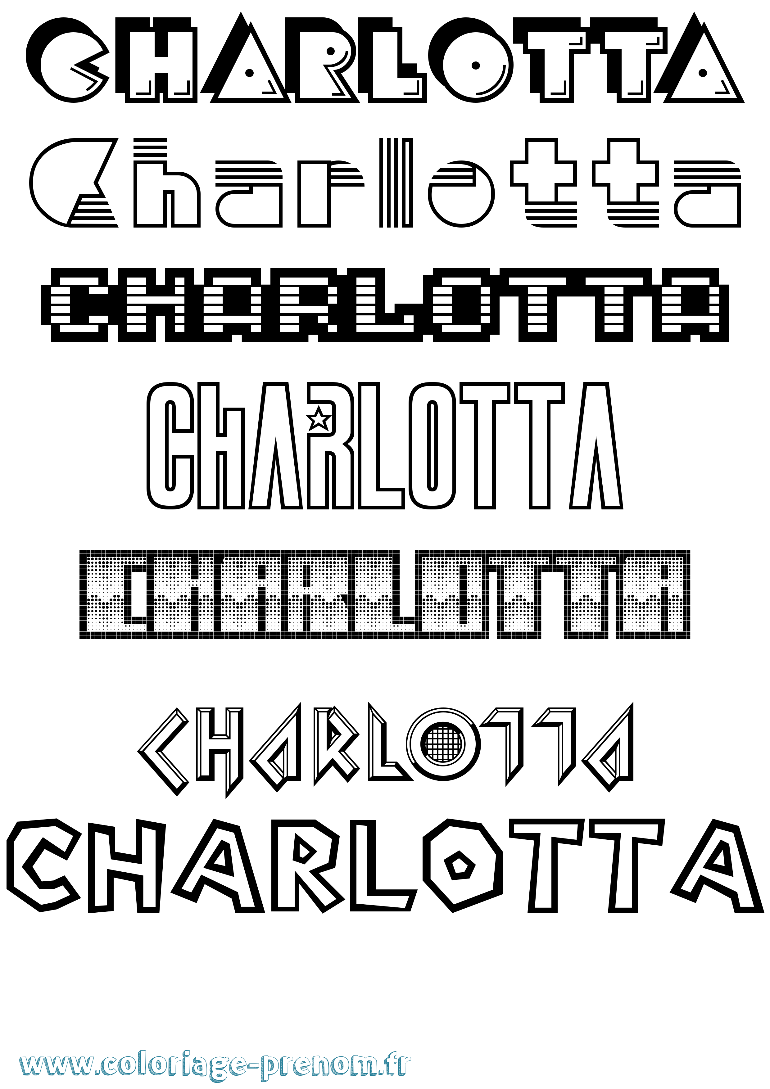 Coloriage Charlotta Jeux Vidéos Coloriage prénom Charlotta Jeux Vidéos