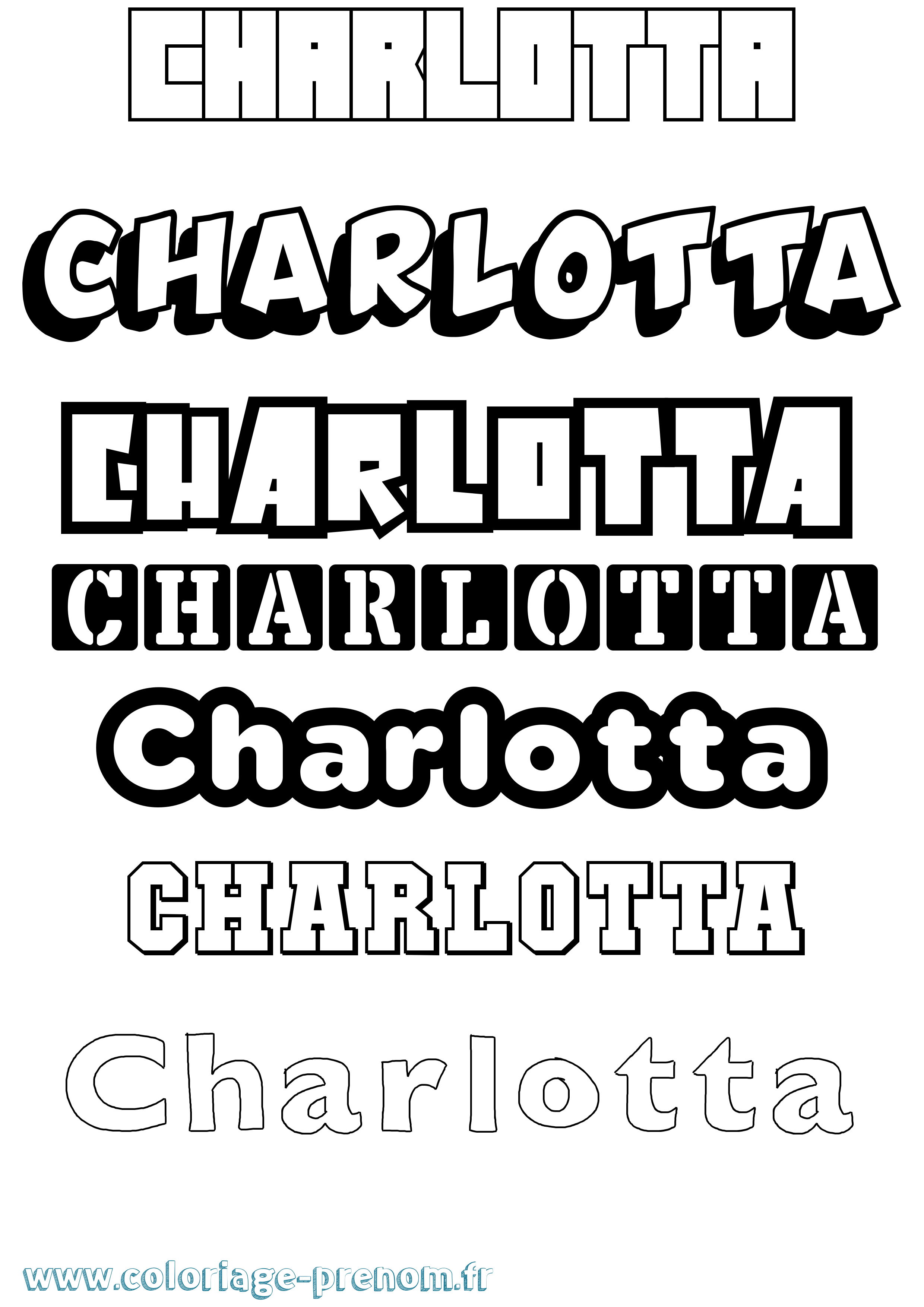 Coloriage Charlotta Simple Coloriage prénom Charlotta Simple