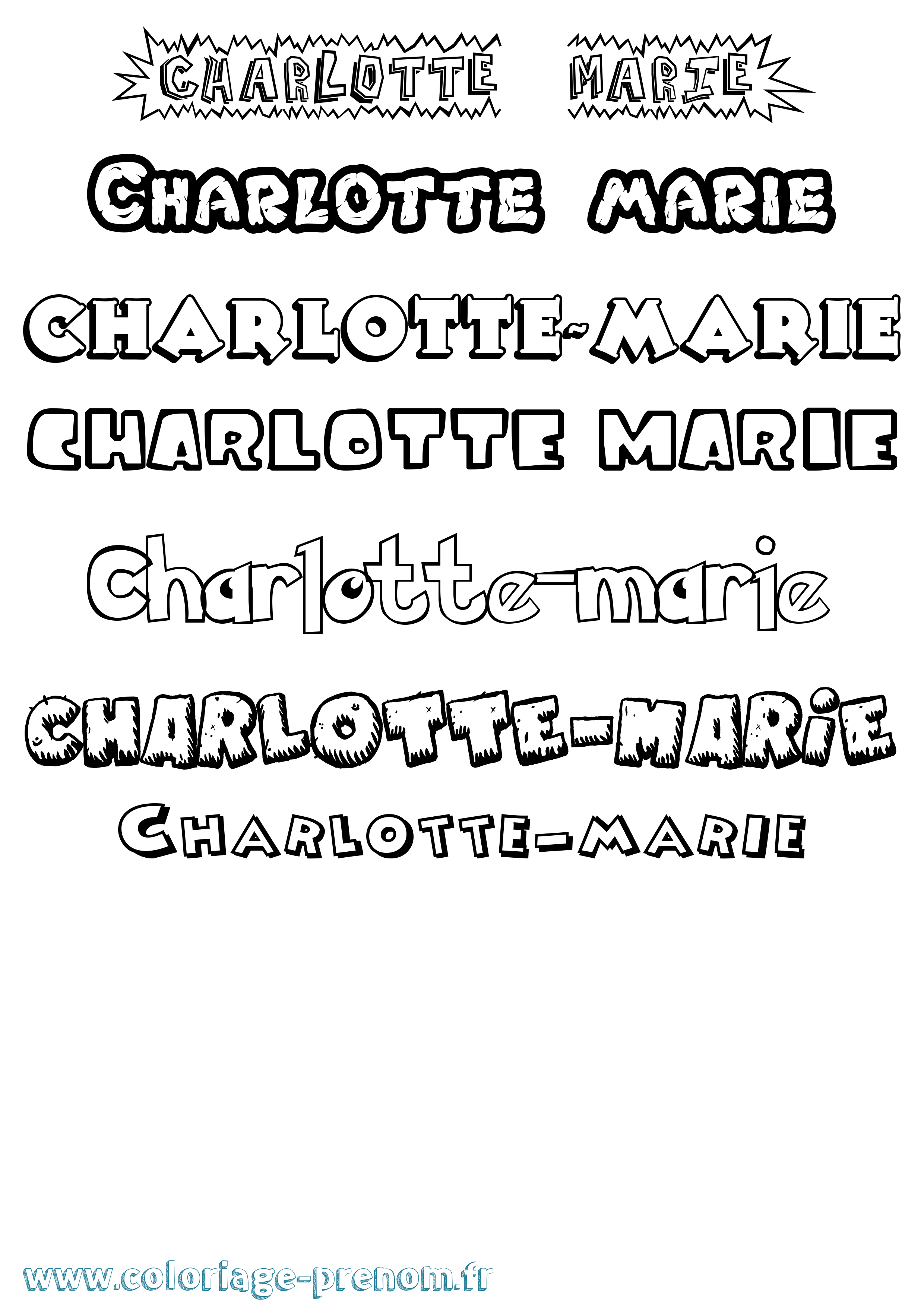 Coloriage Charlotte-Marie Dessin Animé Coloriage prénom Charlotte-Marie Dessin Animé