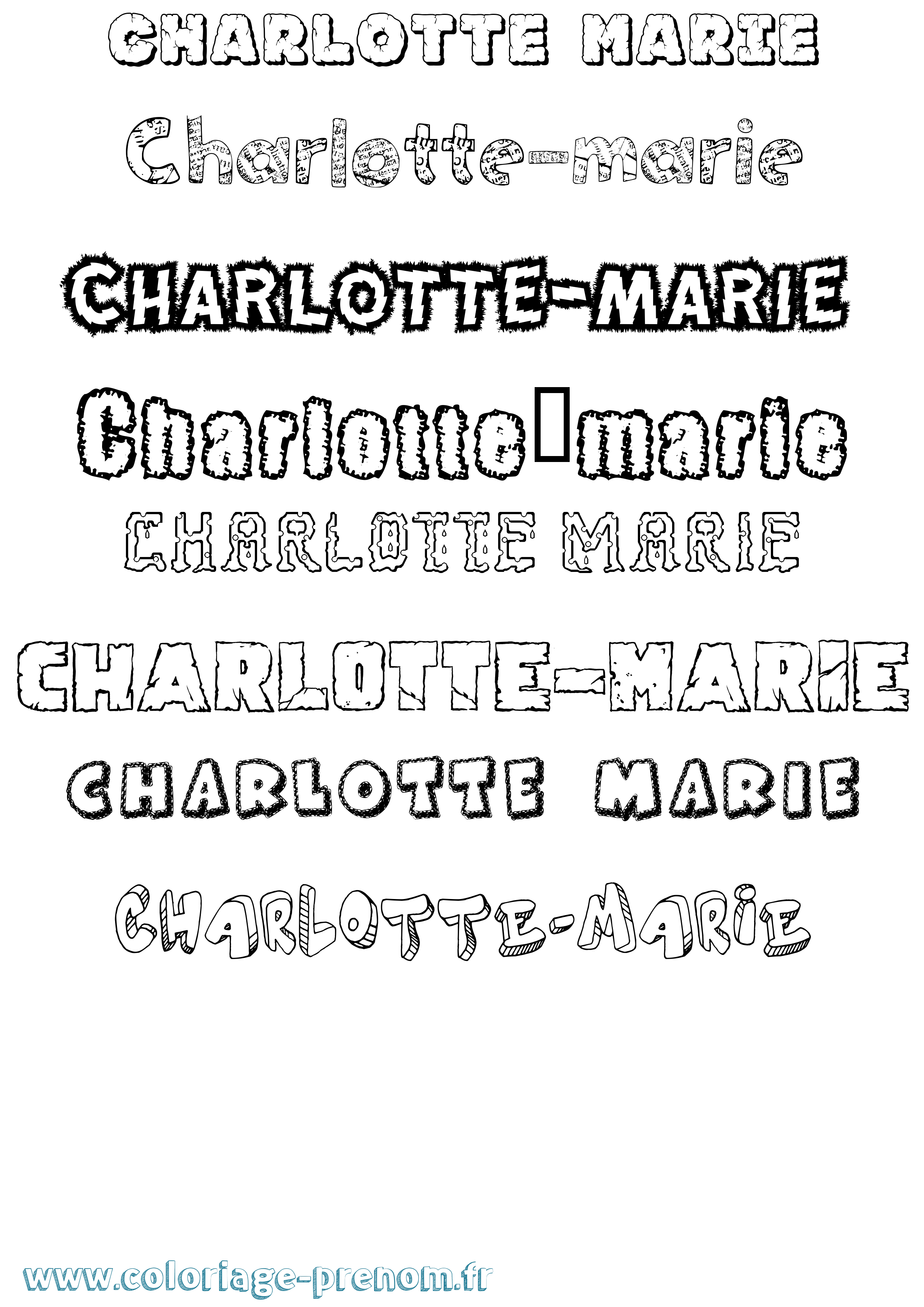 Coloriage Charlotte-Marie Destructuré Coloriage prénom Charlotte-Marie Destructuré